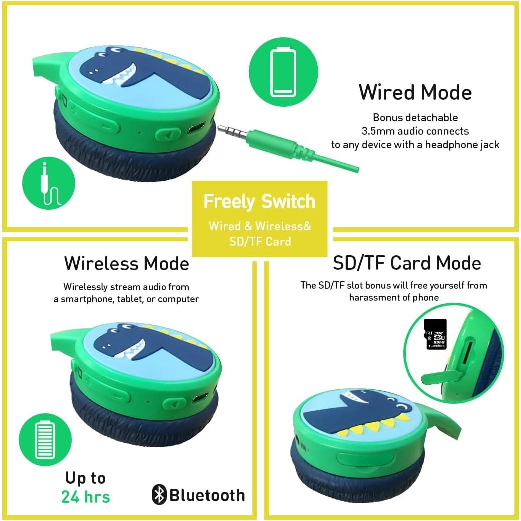 Auriculares Bluetooth Niños JBUNION Tigre 85dB Inalámbricos