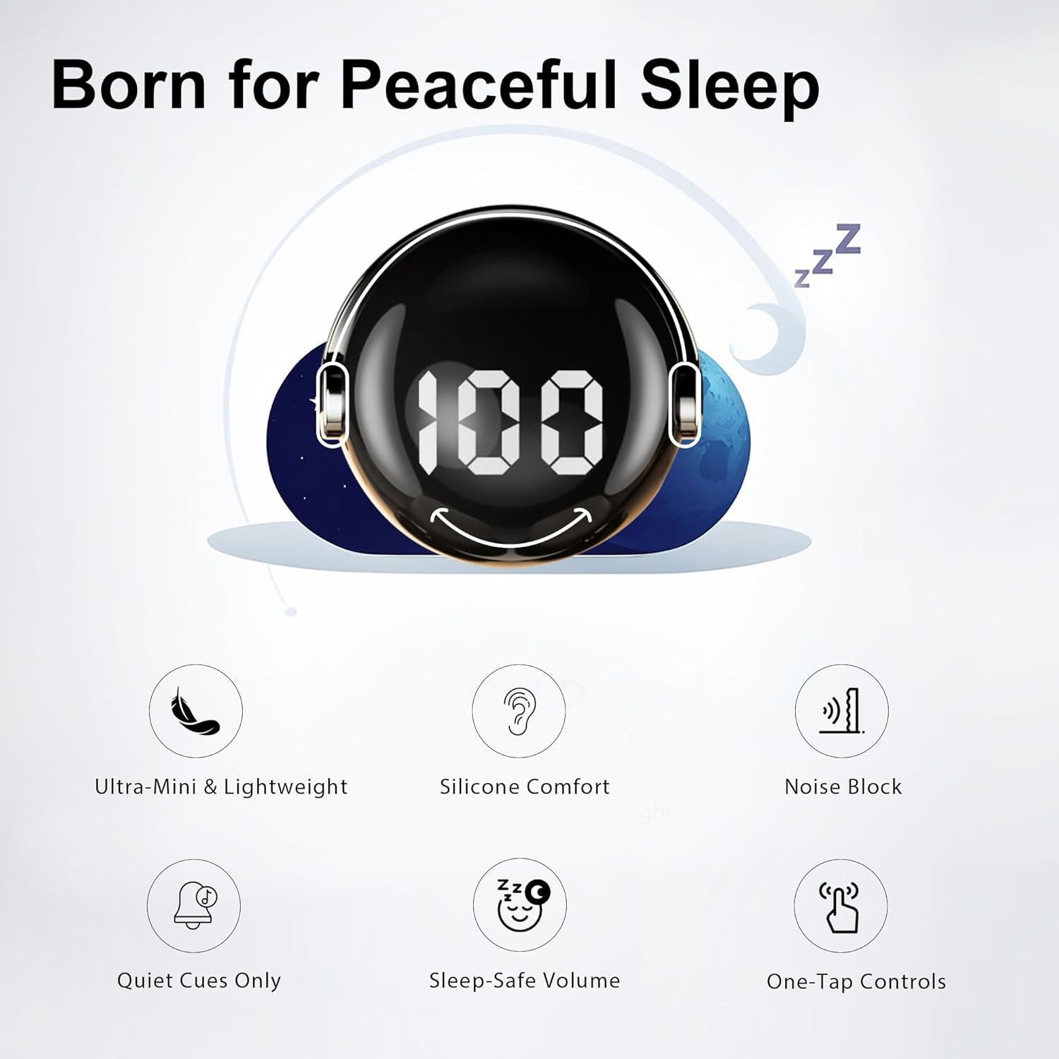 Auriculares para dormir Bluetooth 5.4 FEALUNE Beige - Aislamiento de ruido