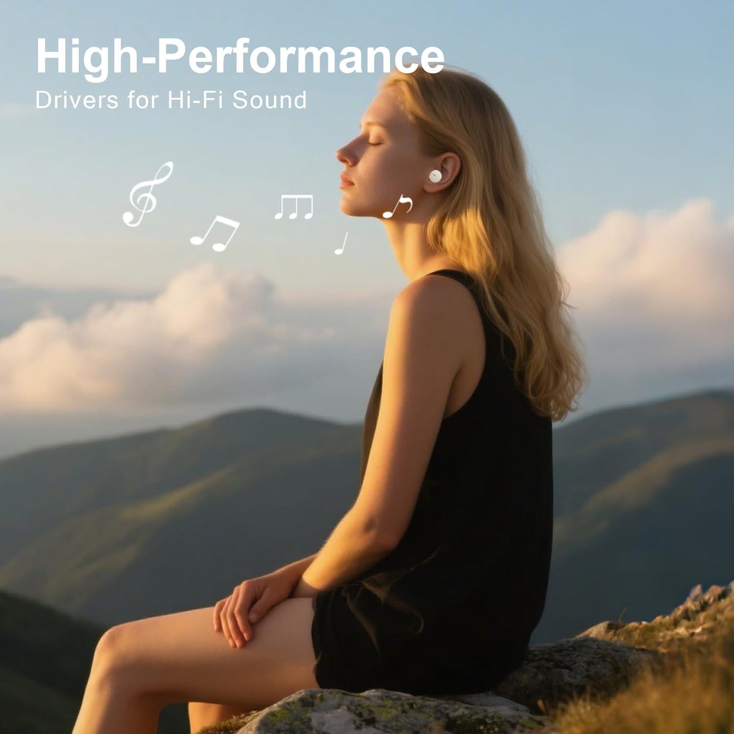 Auriculares para dormir Bluetooth 5.4 FEALUNE Beige - Aislamiento de ruido