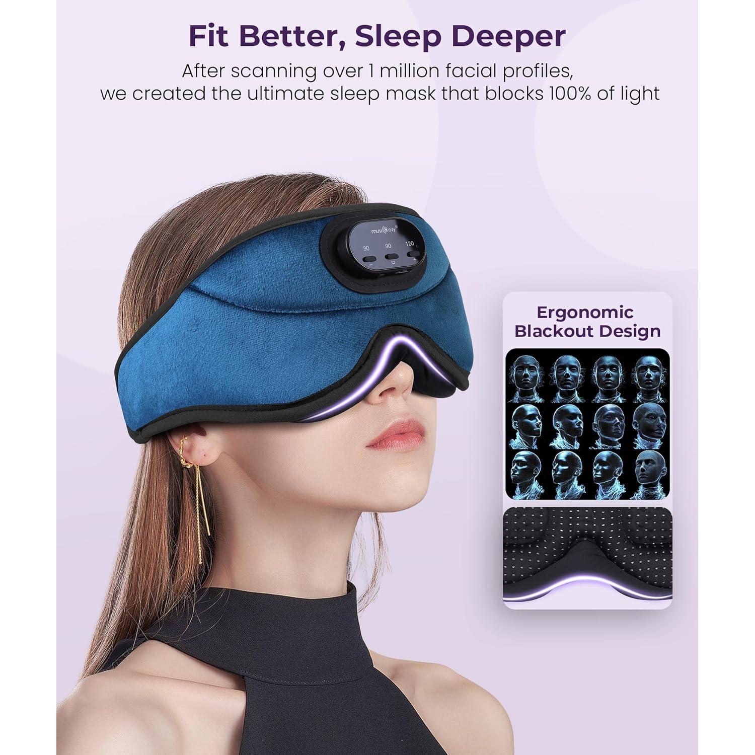 MUSICOZY Máscara de Sueño Bluetooth 3D con Auriculares Inalámbricos