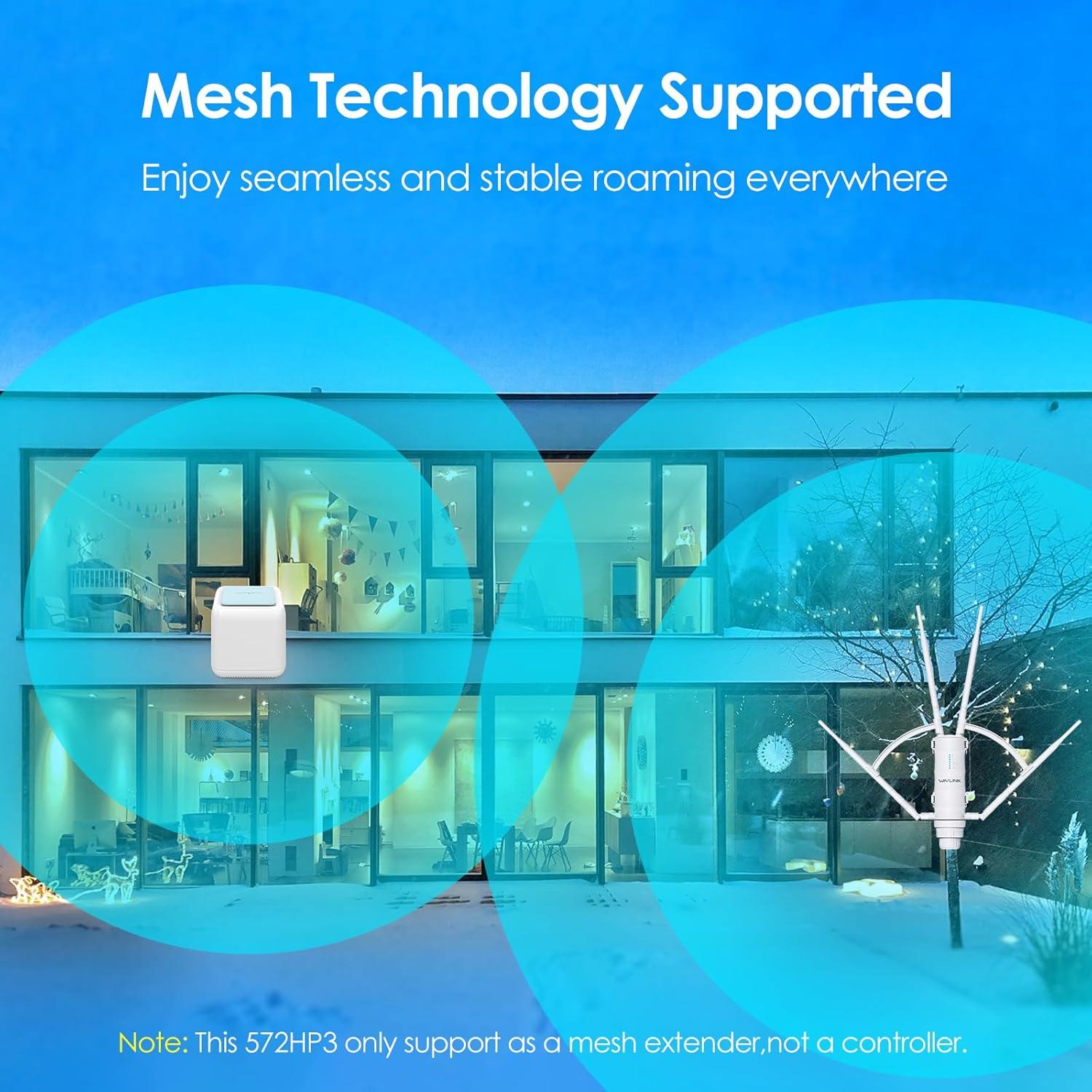 Extensor de WiFi Exterior WAVLINK AC1200 Doble Banda 300Mbps/867Mbps