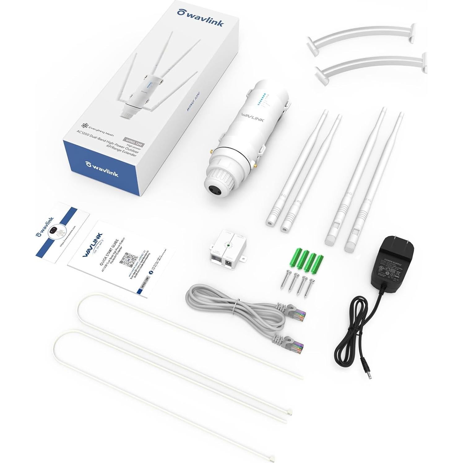 Extensor de WiFi Exterior WAVLINK AC1200 Doble Banda 300Mbps/867Mbps