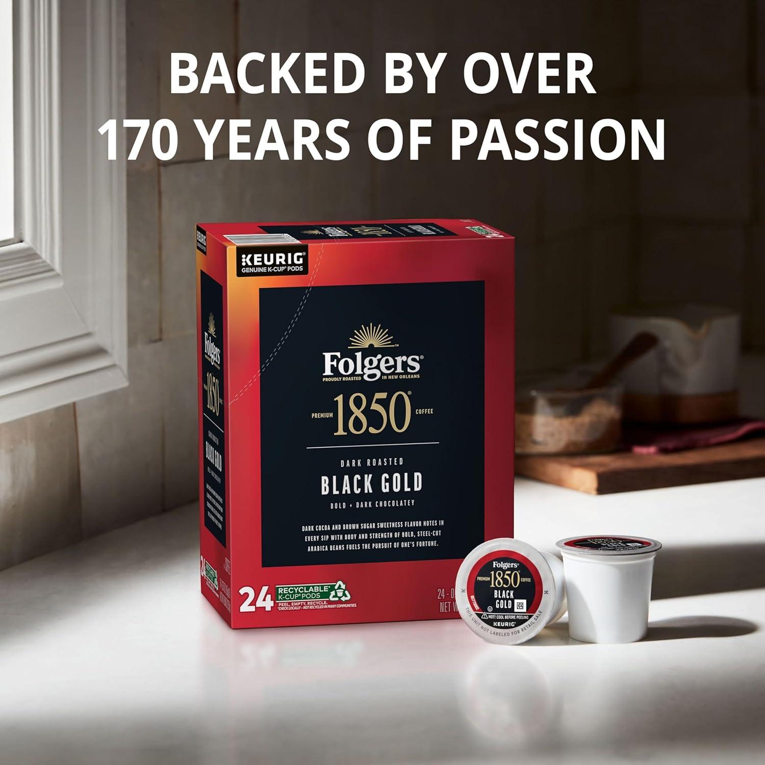 Café Folgers 1850 Black Gold Tostado Oscuro 60 Cápsulas K-Cup