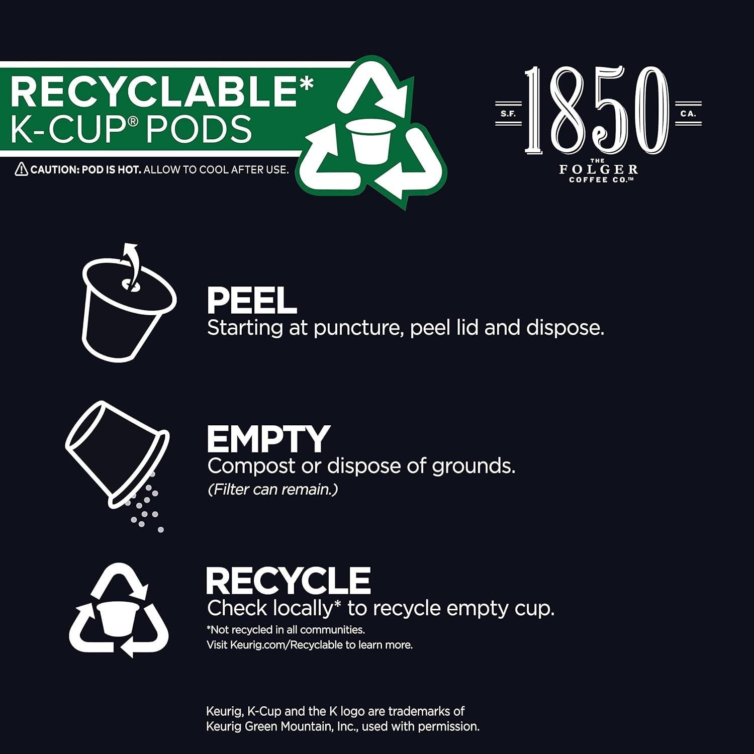 Café Folgers 1850 Black Gold Tostado Oscuro 60 Cápsulas K-Cup