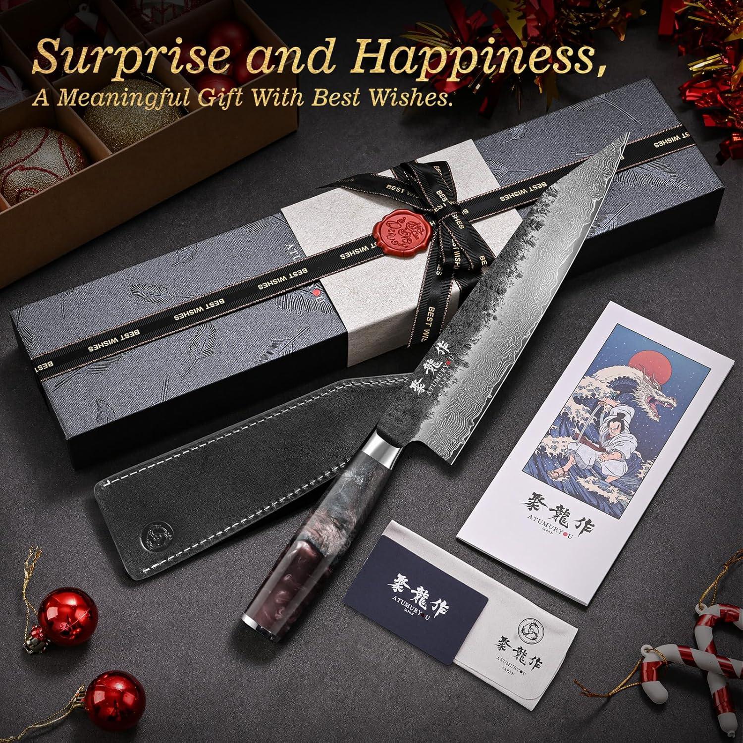 Cuchillo de Chef Kiritsuke Atumuryou JPCK 21 cm Damasco VG10