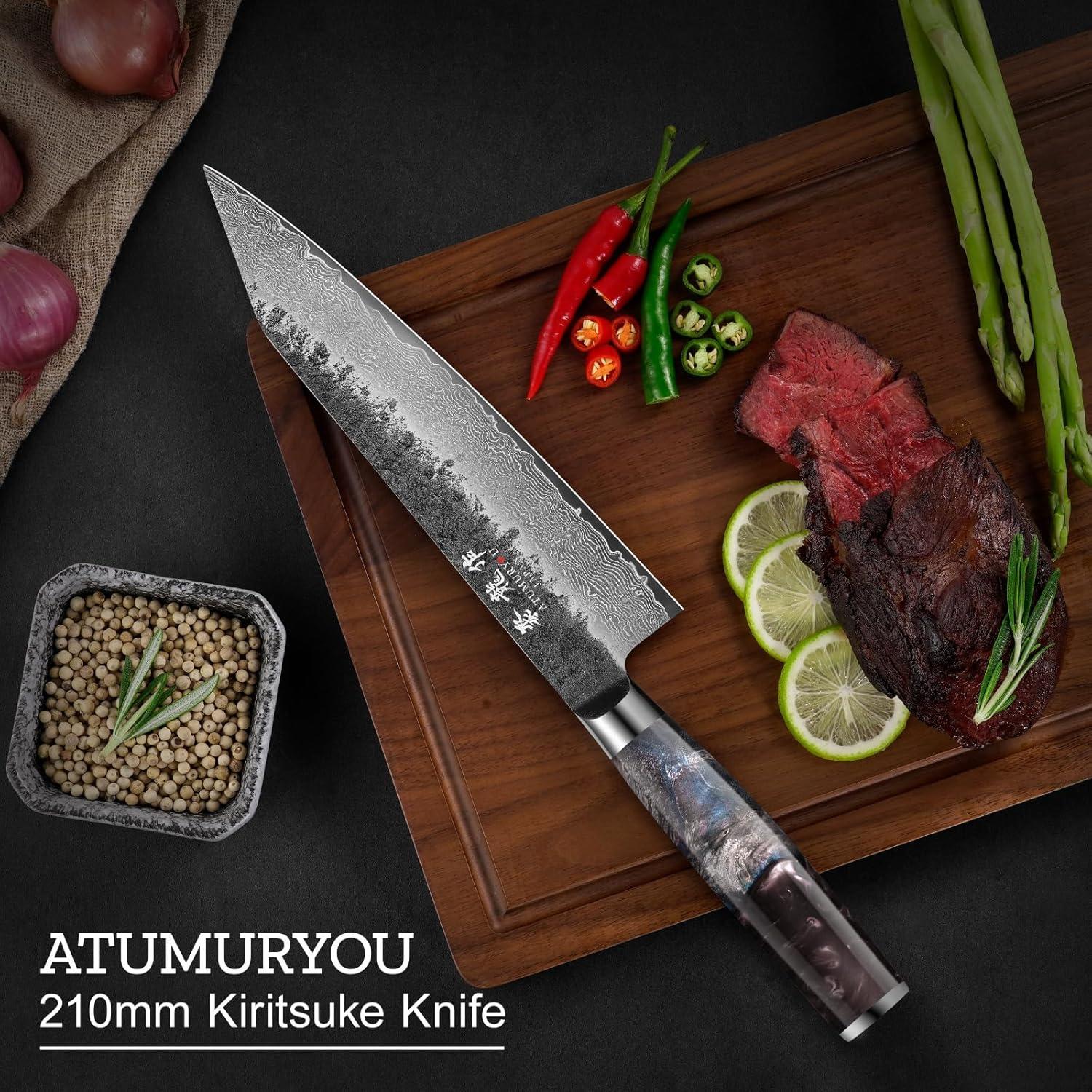 Cuchillo de Chef Kiritsuke Atumuryou JPCK 21 cm Damasco VG10