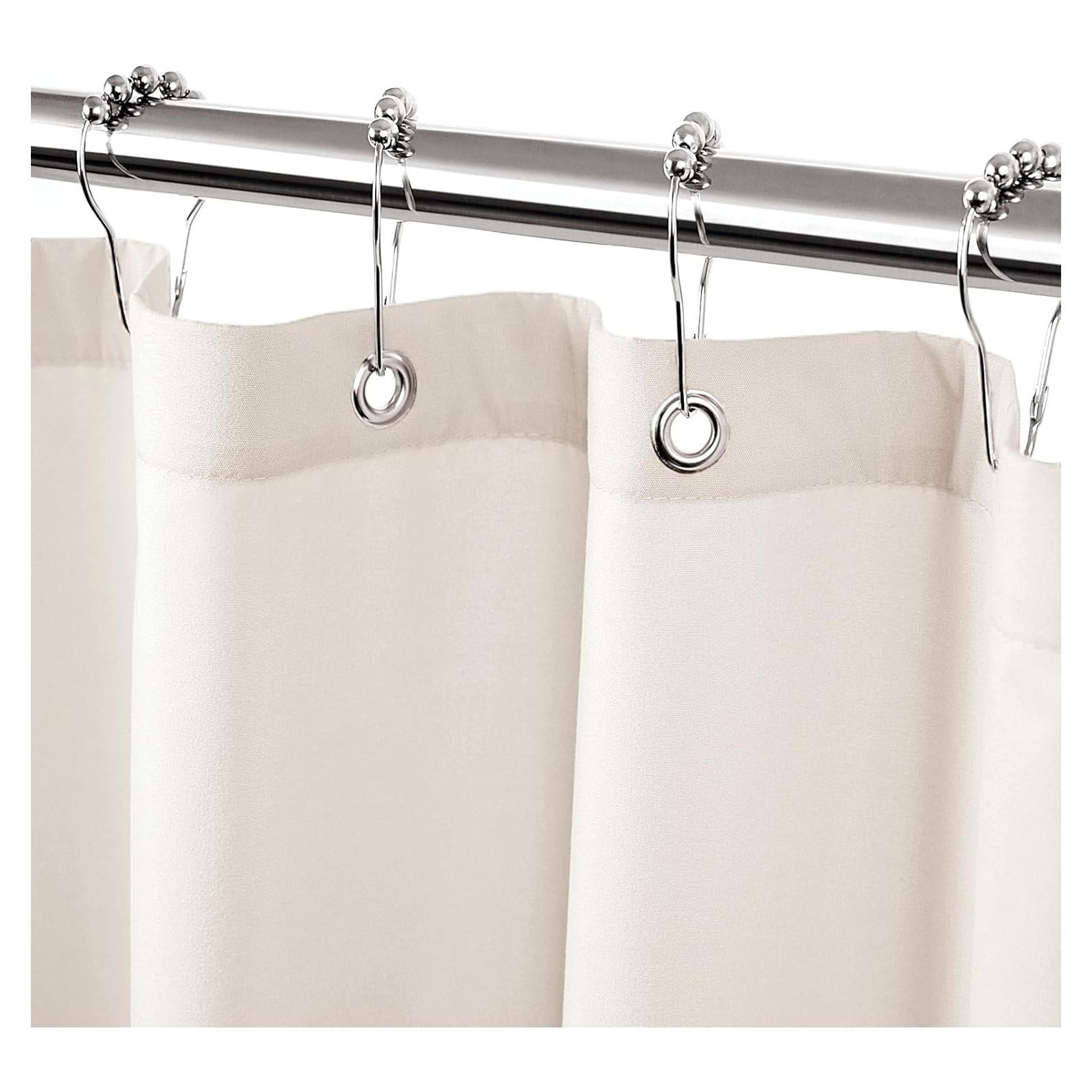 Cortina de Ducha Impermeable Felisa Blanca Crema 182.88 cm