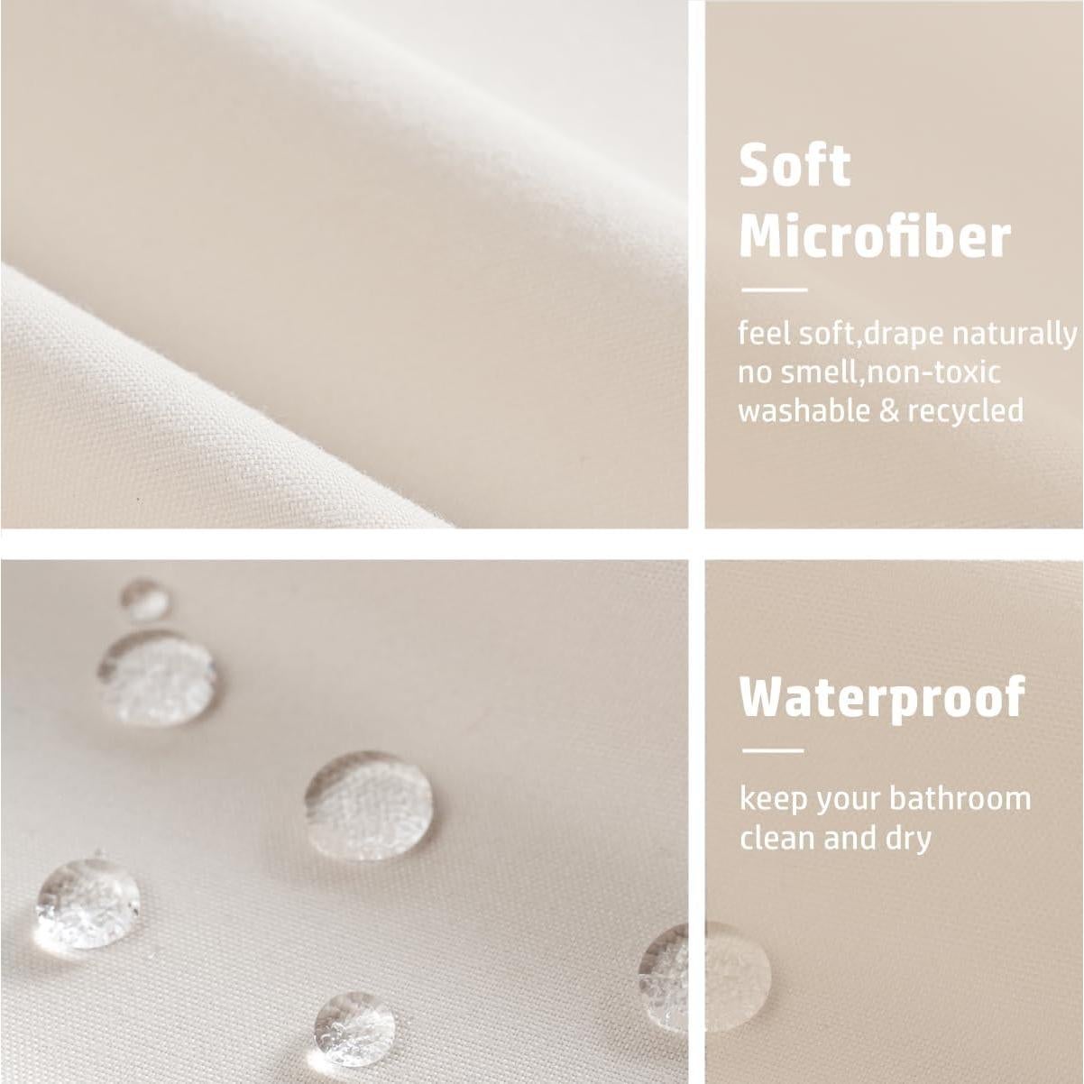 Cortina de Ducha Impermeable Felisa Blanca Crema 182.88 cm