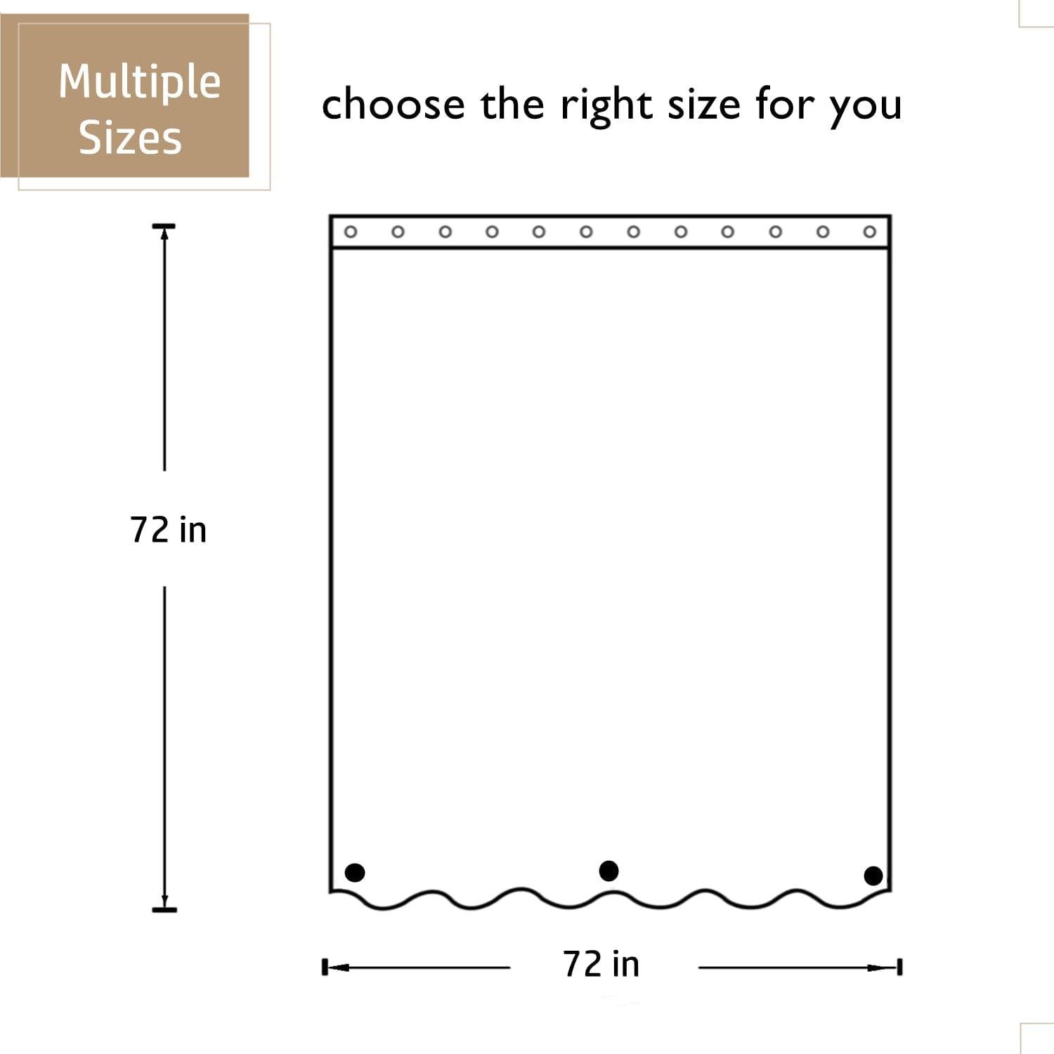 Cortina de Ducha Impermeable Felisa Blanca Crema 182.88 cm