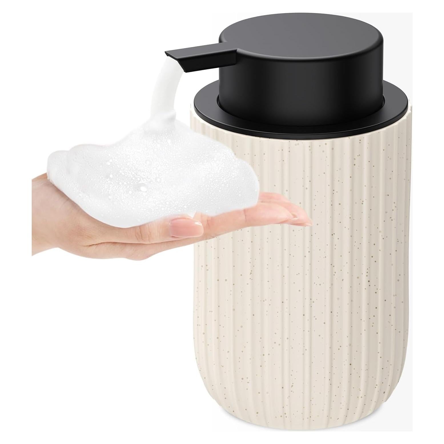 Dispensador de Jabón Espumoso Cerámica Dlirho Beige 355 ml