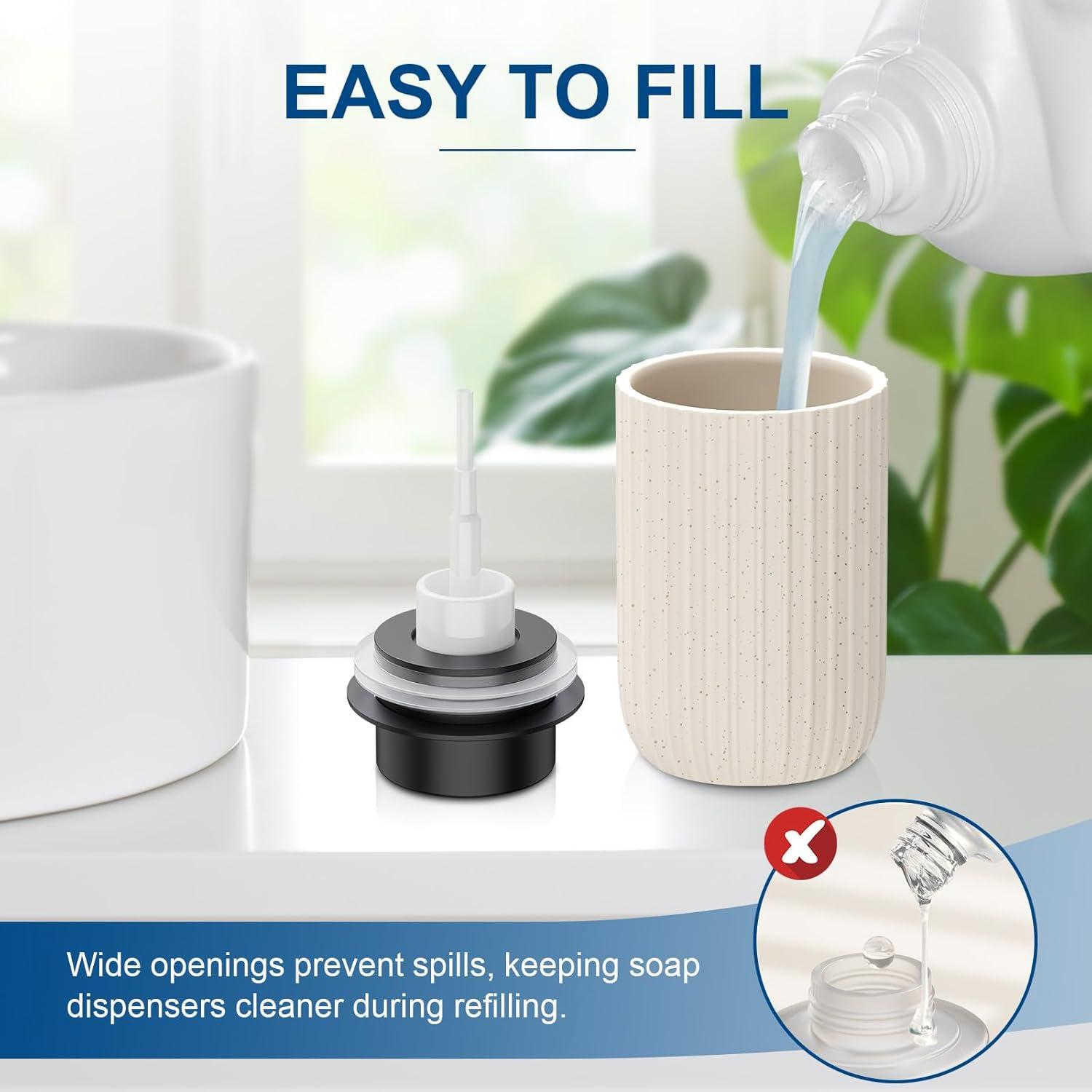 Dispensador de Jabón Espumoso Cerámica Dlirho Beige 355 ml