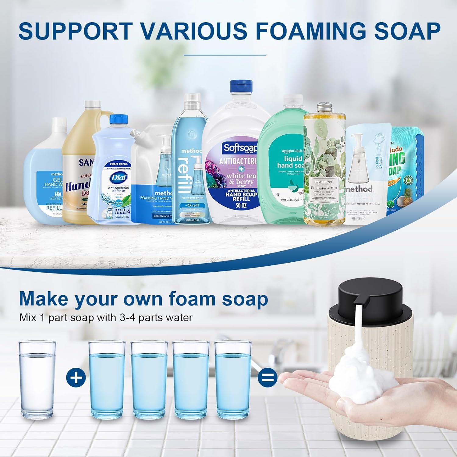 Dispensador de Jabón Espumoso Cerámica Dlirho Beige 355 ml