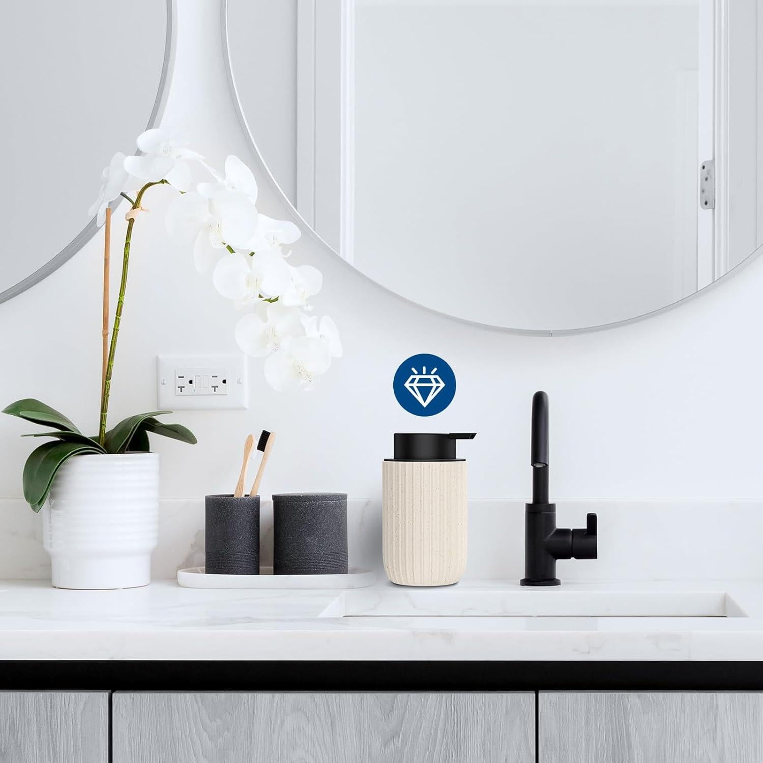 Dispensador de Jabón Espumoso Cerámica Dlirho Beige 355 ml