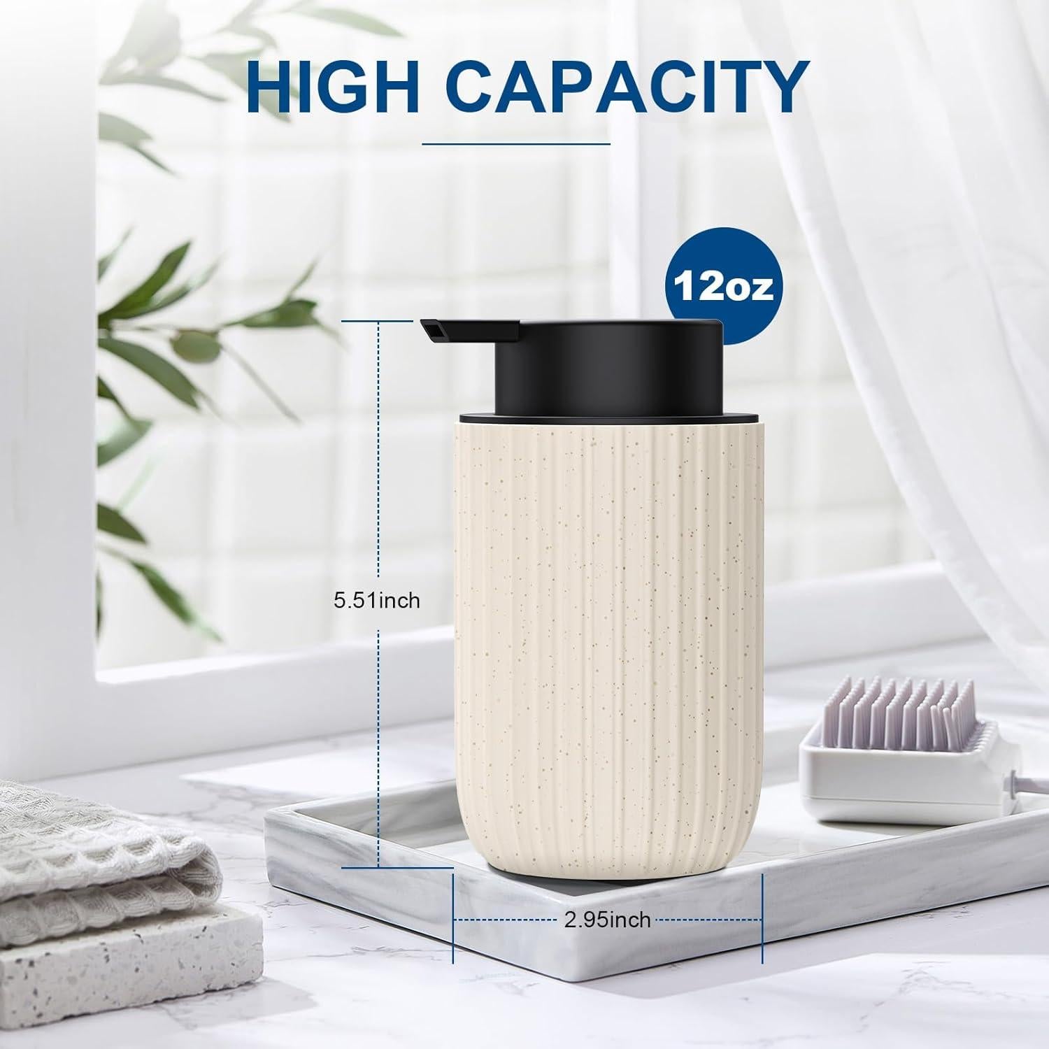 Dispensador de Jabón Espumoso Cerámica Dlirho Beige 355 ml