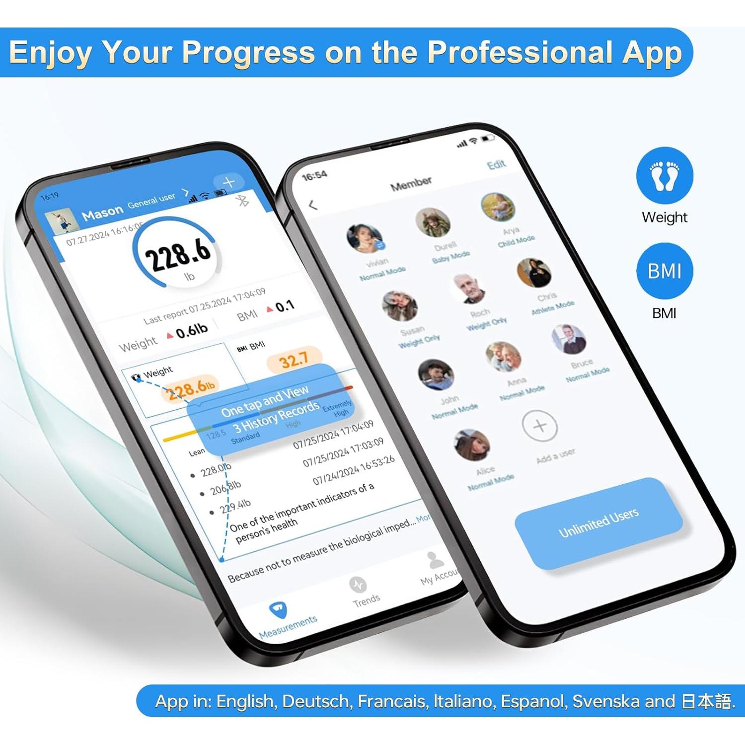 Báscula Digital de Baño Homebuds HB908 272kg Alta Precisión