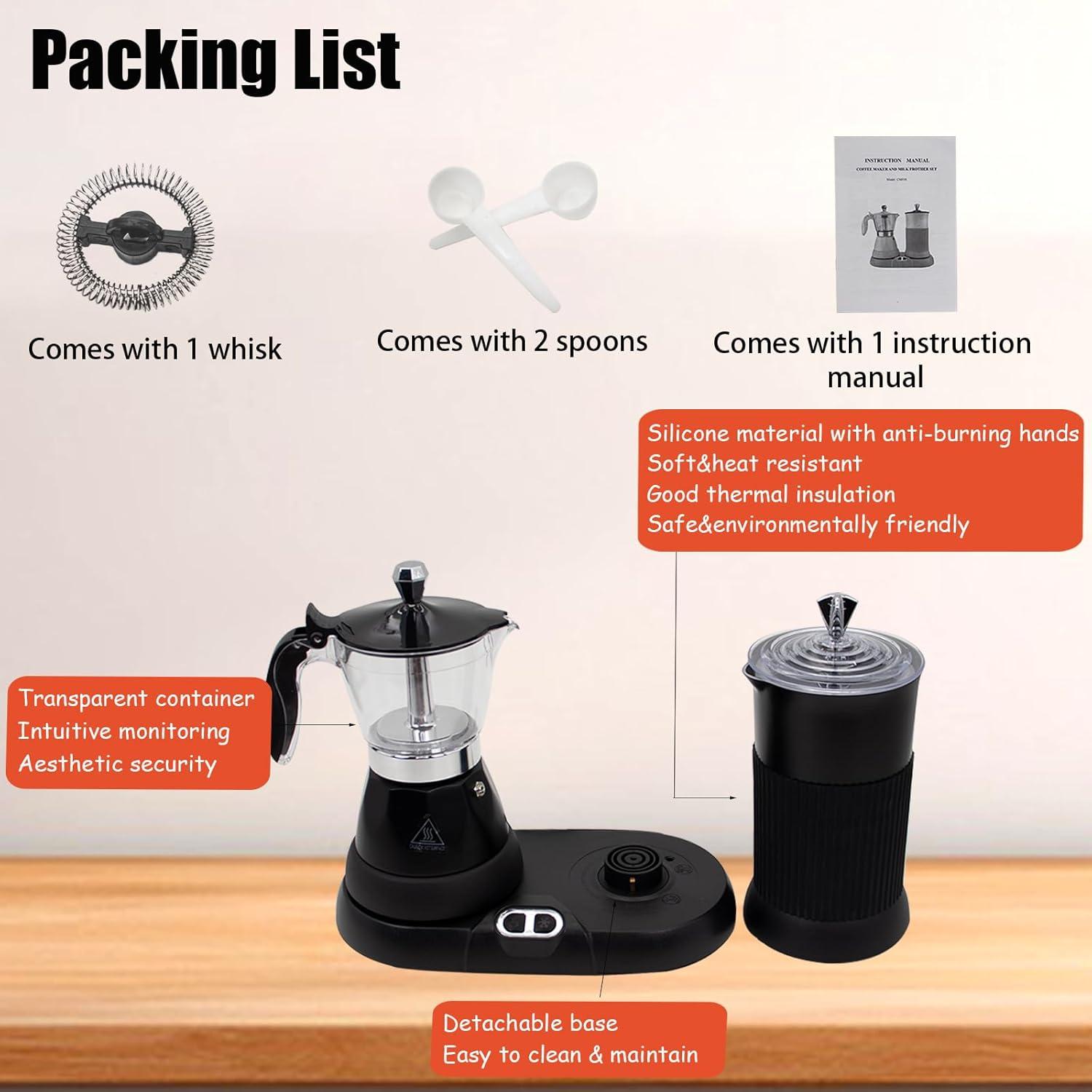 Máquina de Espresso DITOSH 2-en-1 con Espumador de Leche Negro