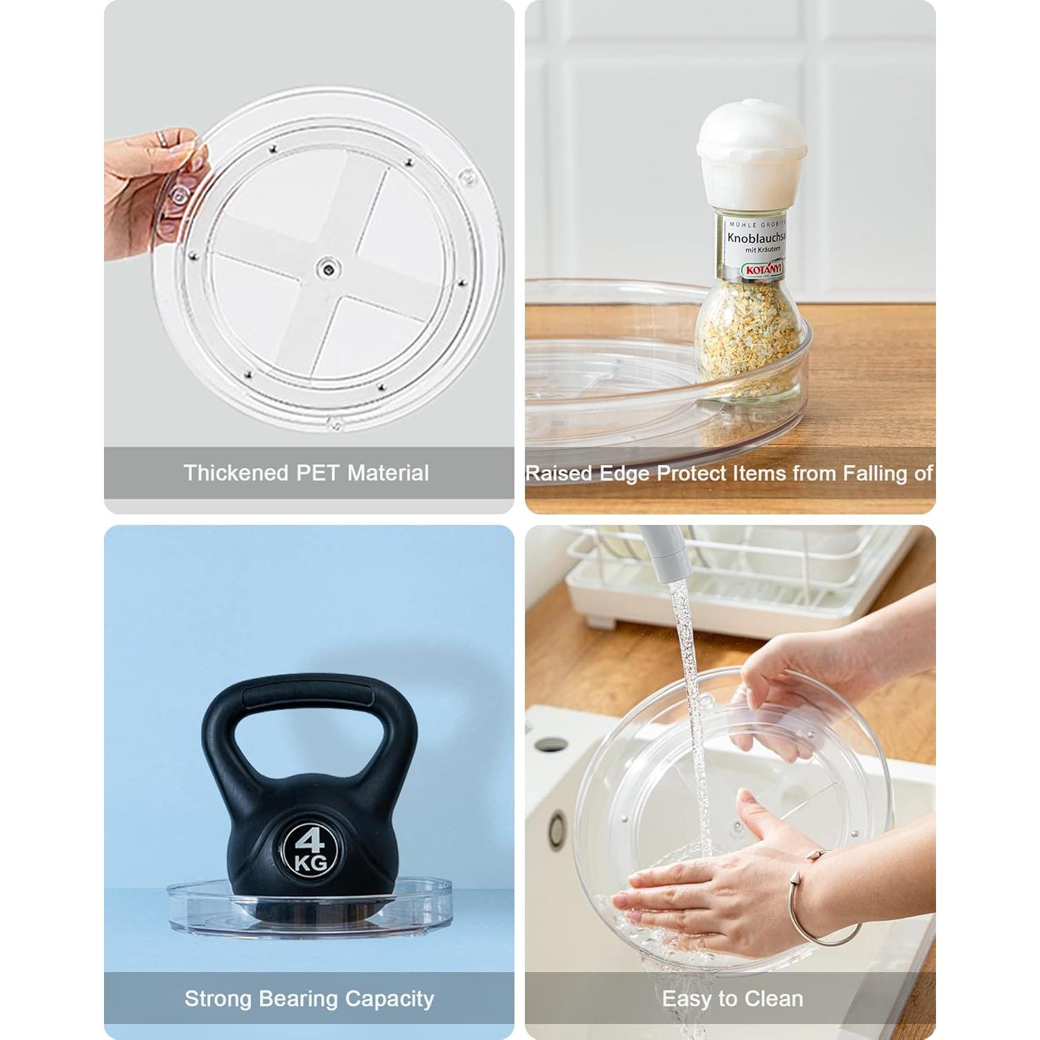 Organizador Giratorio Roninkier 9" Transparente - Paquete de 2