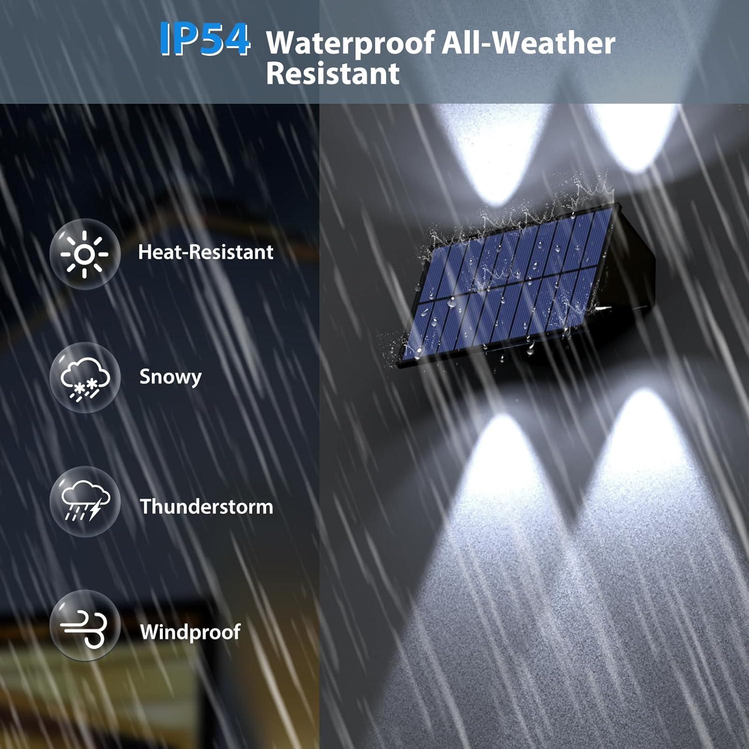 Luces Solares para Cercas UGDLUCK, Paquete de 6, 100 Lúmenes