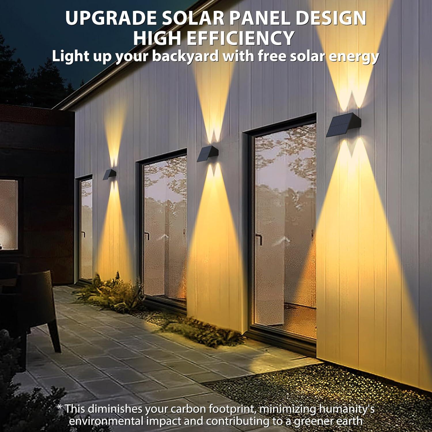 Luces Solares para Cercas UGDLUCK, Paquete de 6, 100 Lúmenes