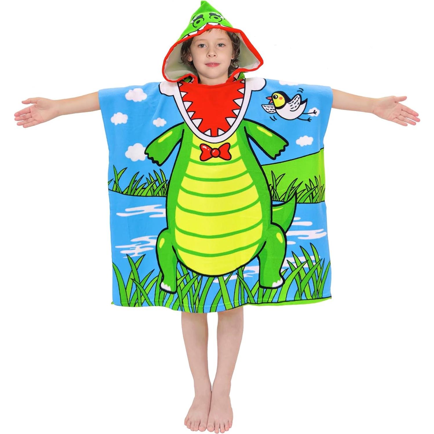 Toalla de Playa con Capucha Growell Verde Caimán 61x61 cm