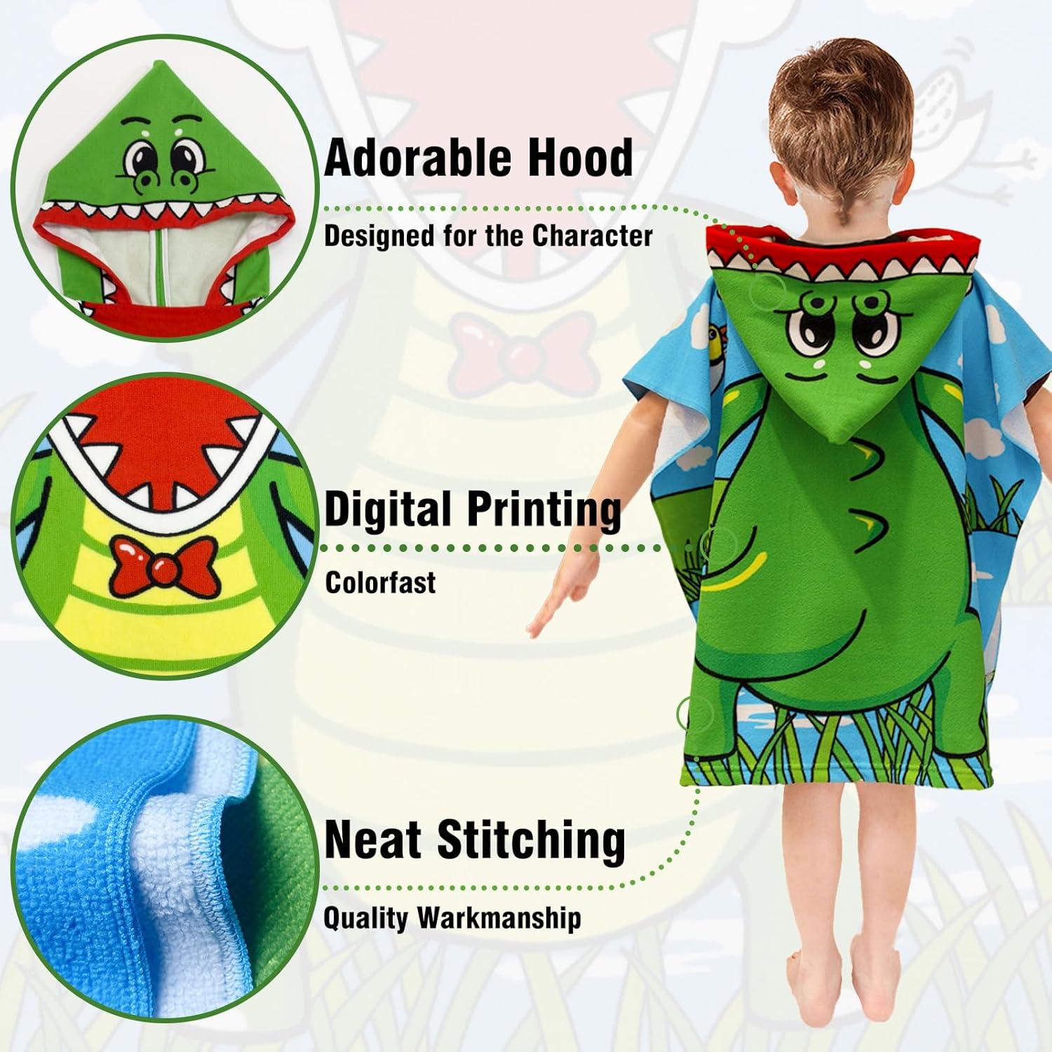 Toalla de Playa con Capucha Growell Verde Caimán 61x61 cm