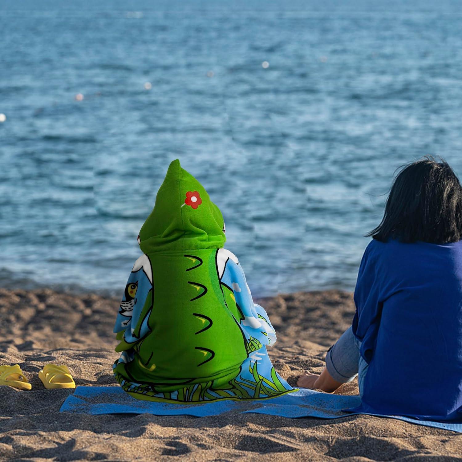 Toalla de Playa con Capucha Growell Verde Caimán 61x61 cm