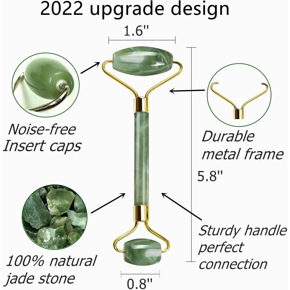 Rodillo de Jade + Gua Sha Ysrisny - Masaje Facial Antienvejecimiento