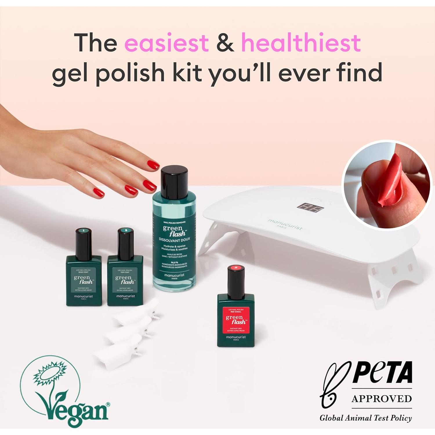 Kit de Uñas en Gel Manucurist LED 24W - Capa Base, Color y Removedor