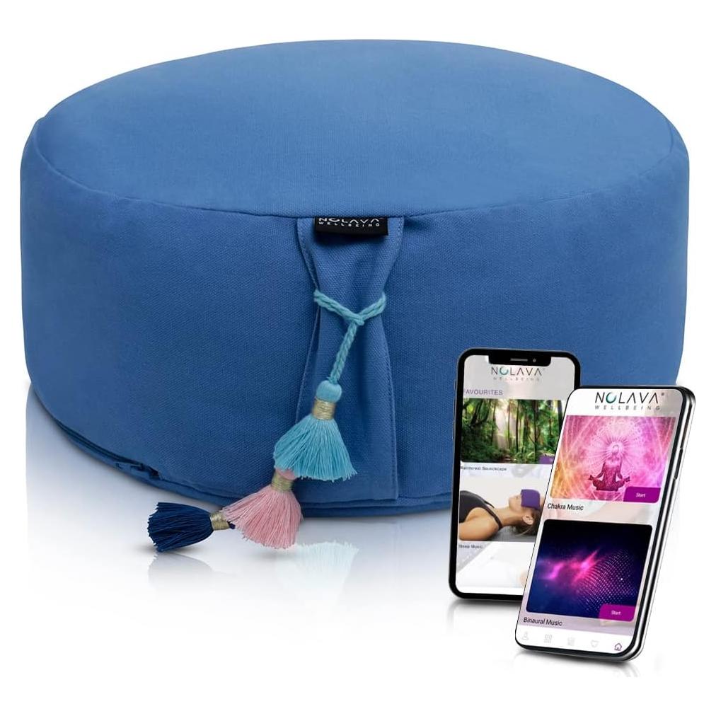Cojines de Meditación Zafu y Zabuton Nolava Algodón Azul
