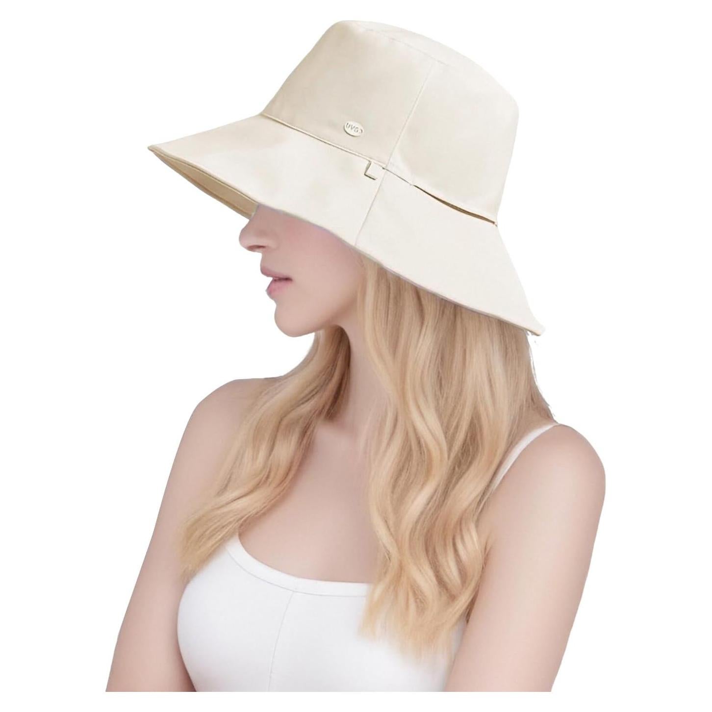 Sombrero de Cubo Plegable para Mujeres Beige - Secado Rápido