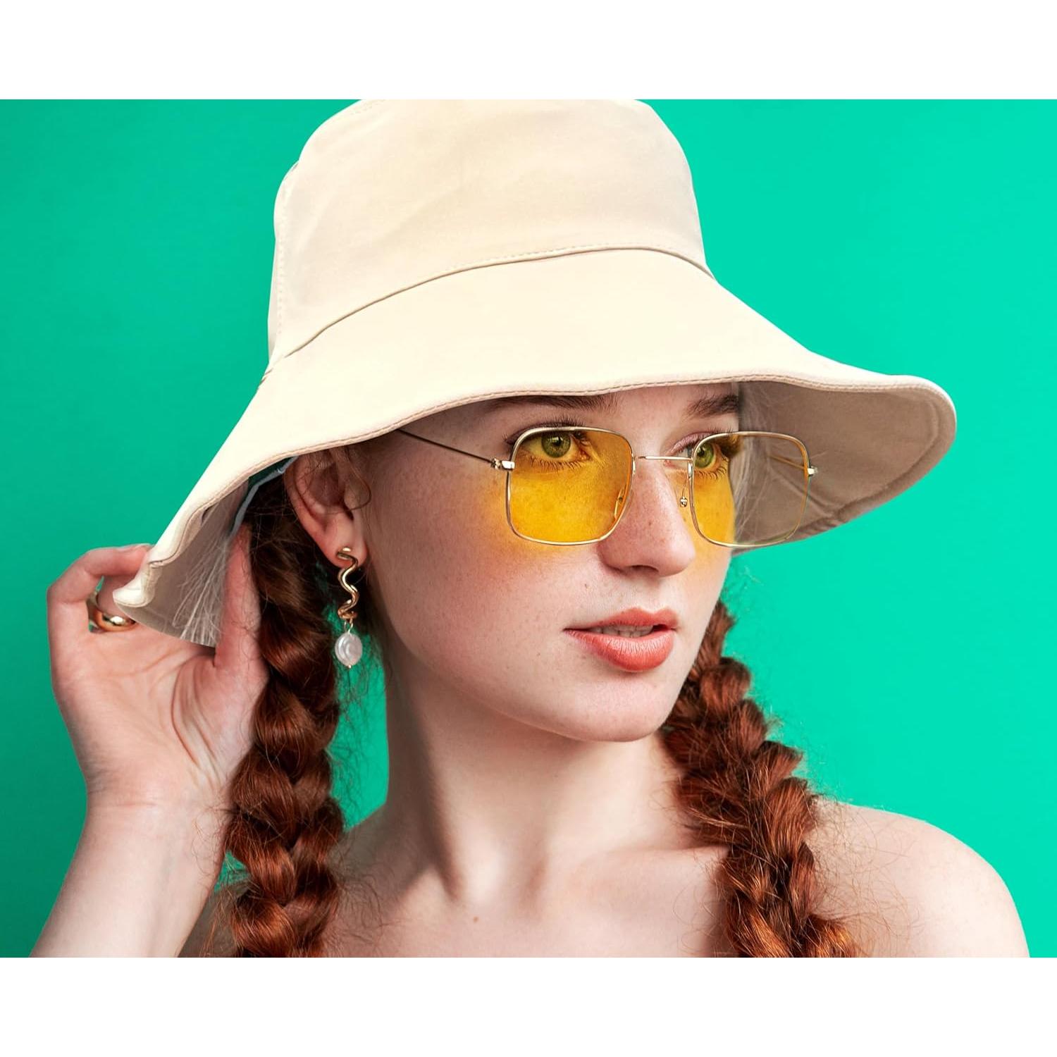 Sombrero de Cubo Plegable para Mujeres Beige - Secado Rápido