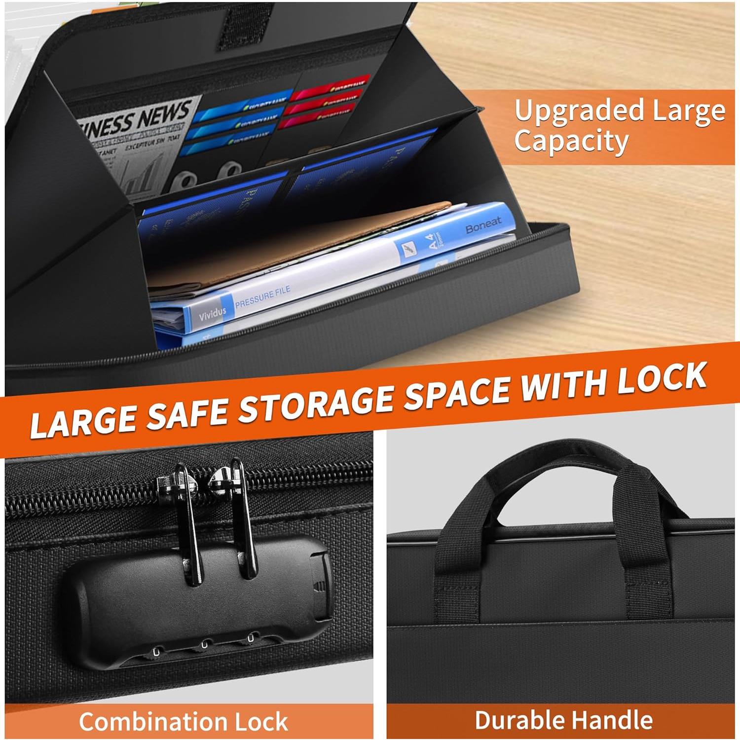 Bolsa de Documentos Noiposi a Prueba de Fuego 13 Bolsillos