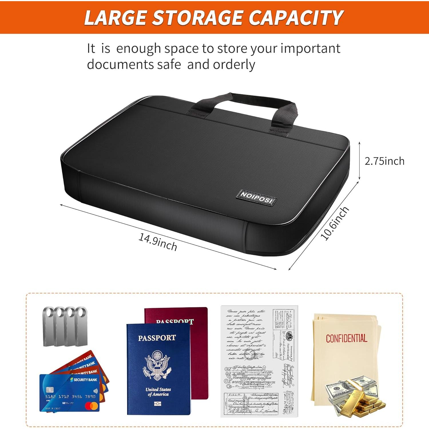 Bolsa de Documentos Noiposi a Prueba de Fuego 13 Bolsillos