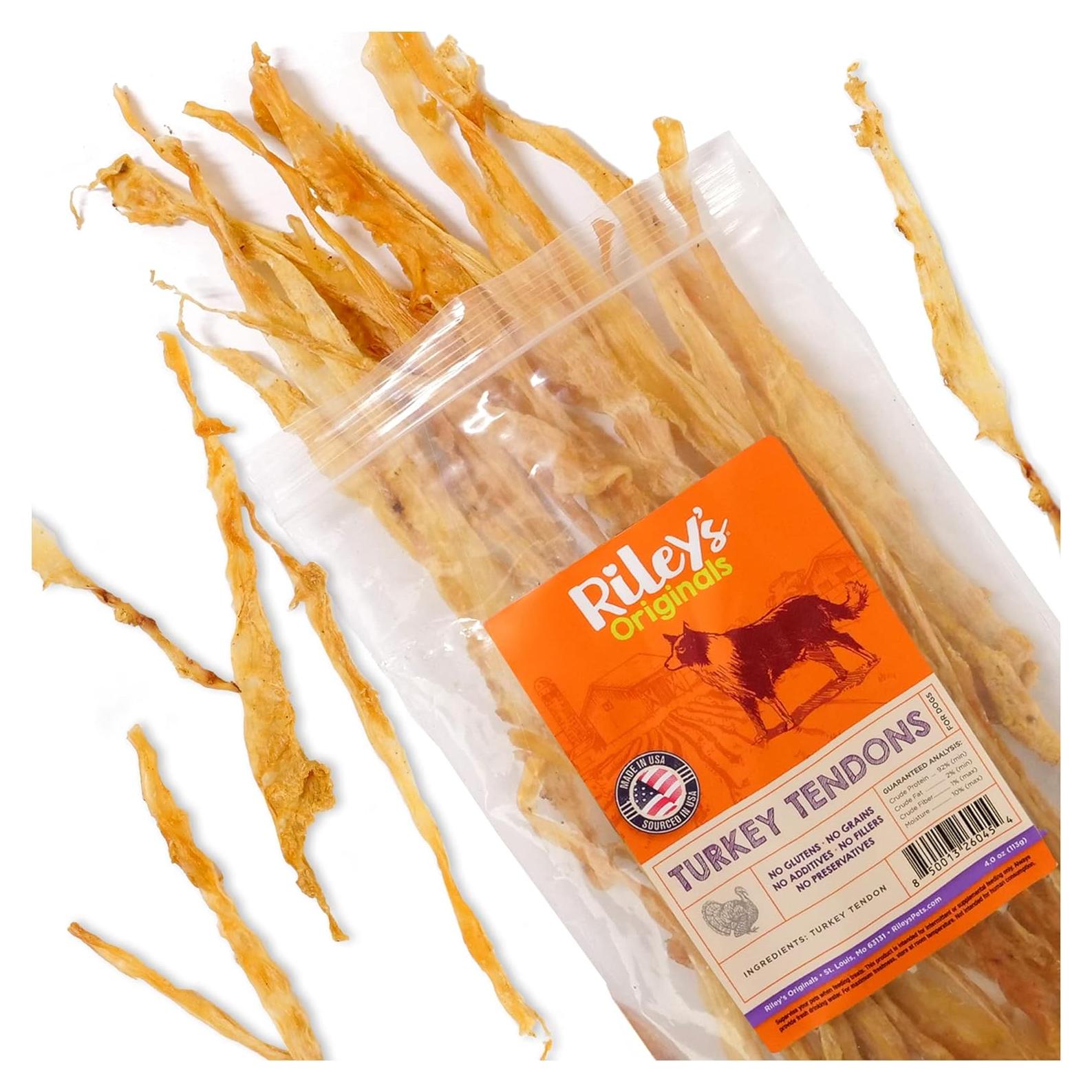 Tendones de Pavo Riley's 100% Natural para Perros 113 g