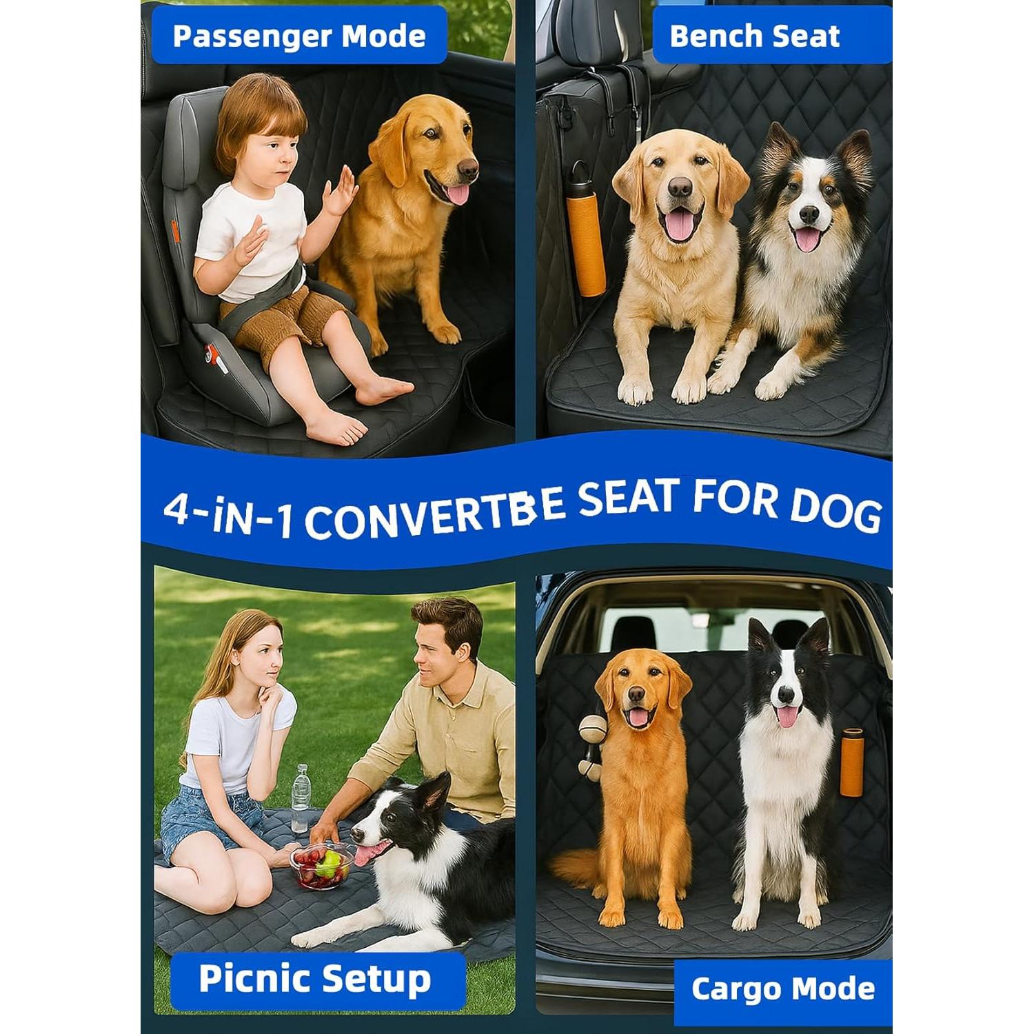 Funda de Asiento para Perros Fidozen SC9V1 Negra Impermeable