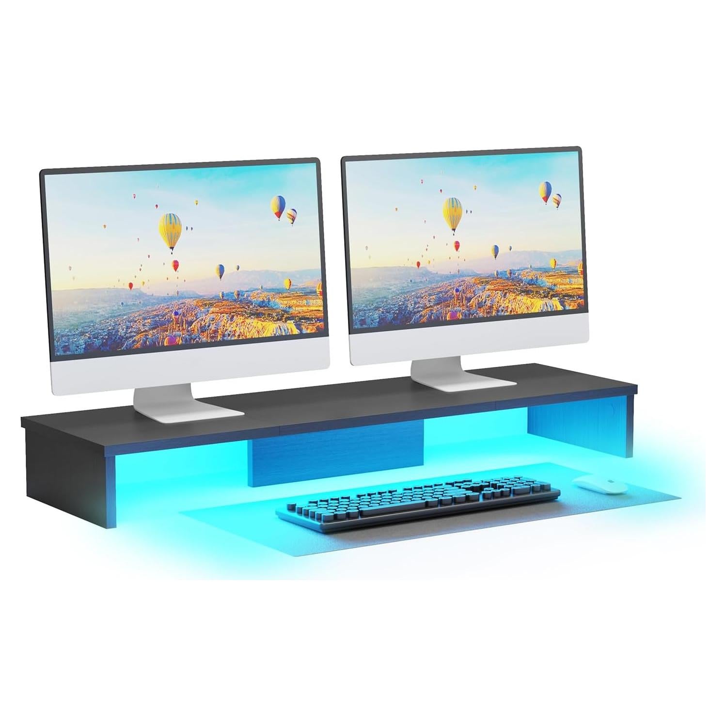 Soporte Doble para Monitor Qupui con Luces LED 90.9 cm