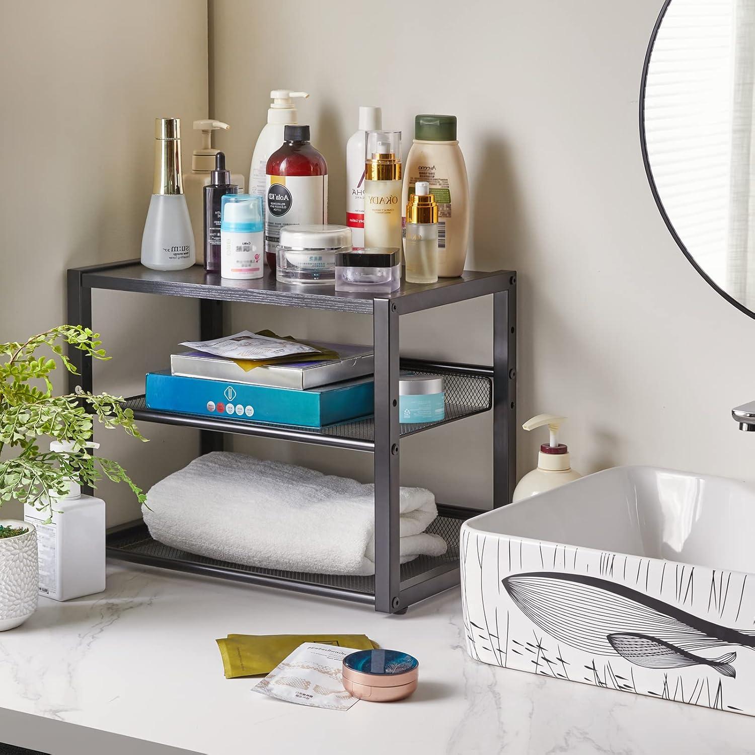 Soporte de Impresora YMYNY Negro 3 Niveles Ajustable 43.94 cm