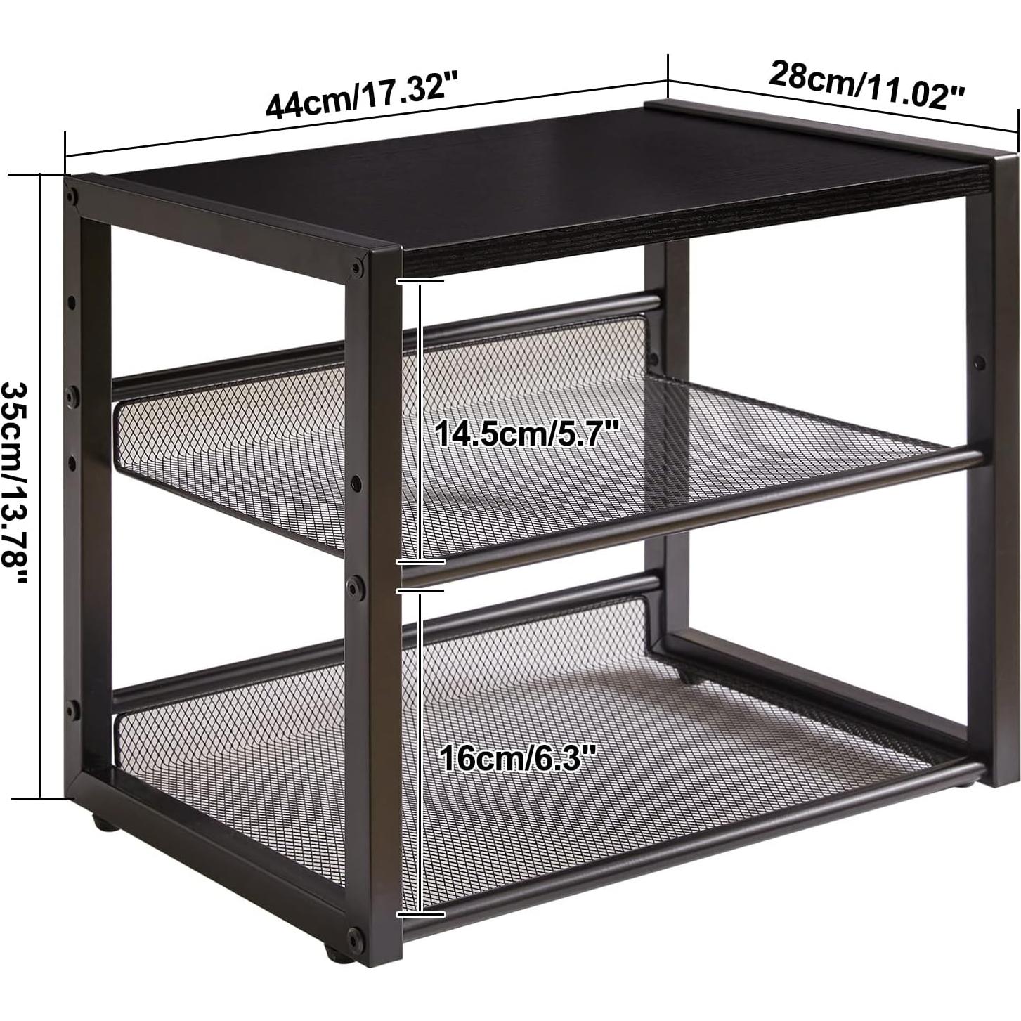 Soporte de Impresora YMYNY Negro 3 Niveles Ajustable 43.94 cm
