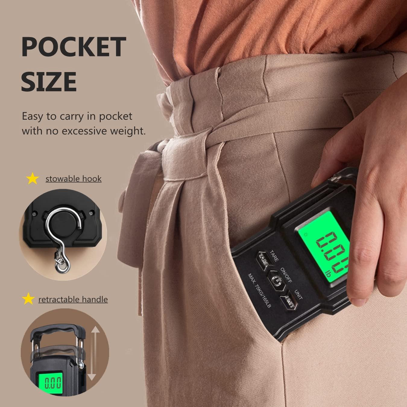 Balanza Digital de Mano NUTRI FIT 75kg con Cinta Métrica