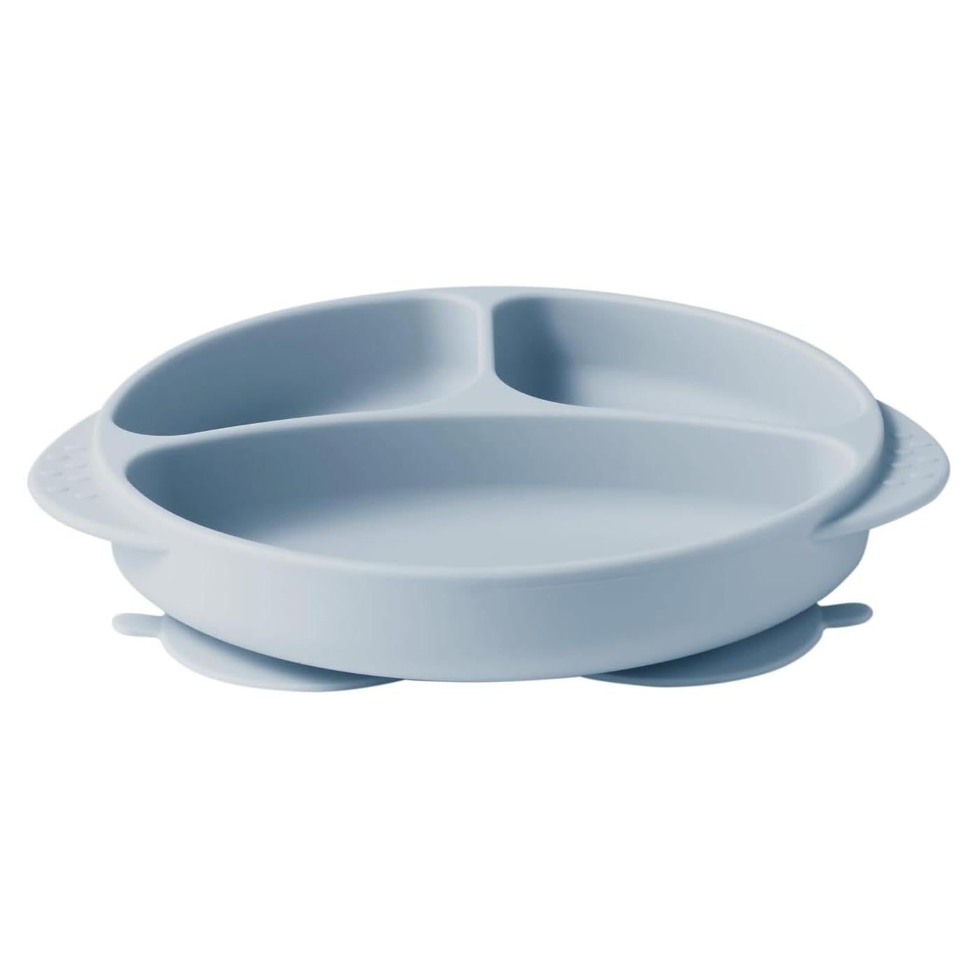 Platos de Silicona para Niños bc babycare con Tapa Azul