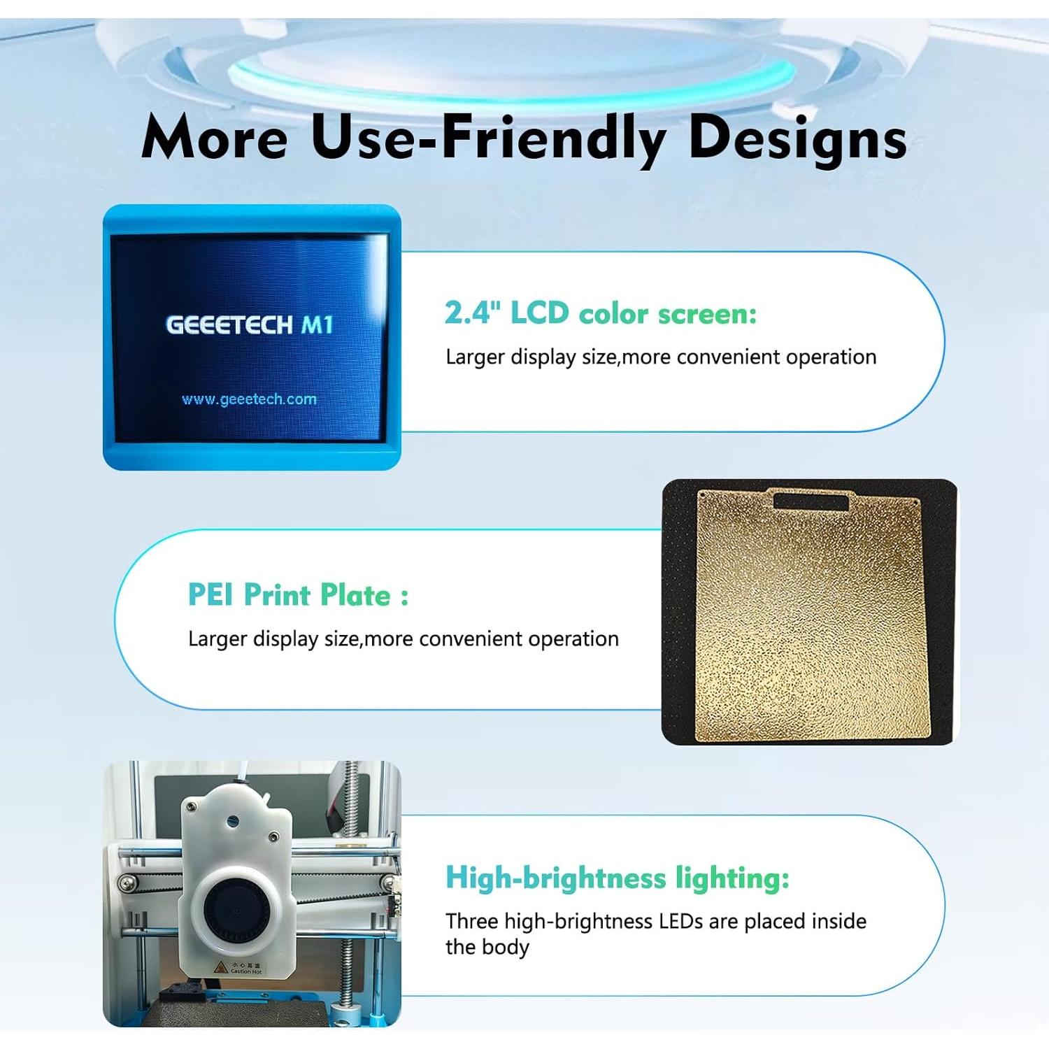 Impresora 3D Mini Geeetech M1 para Niños y Principiantes