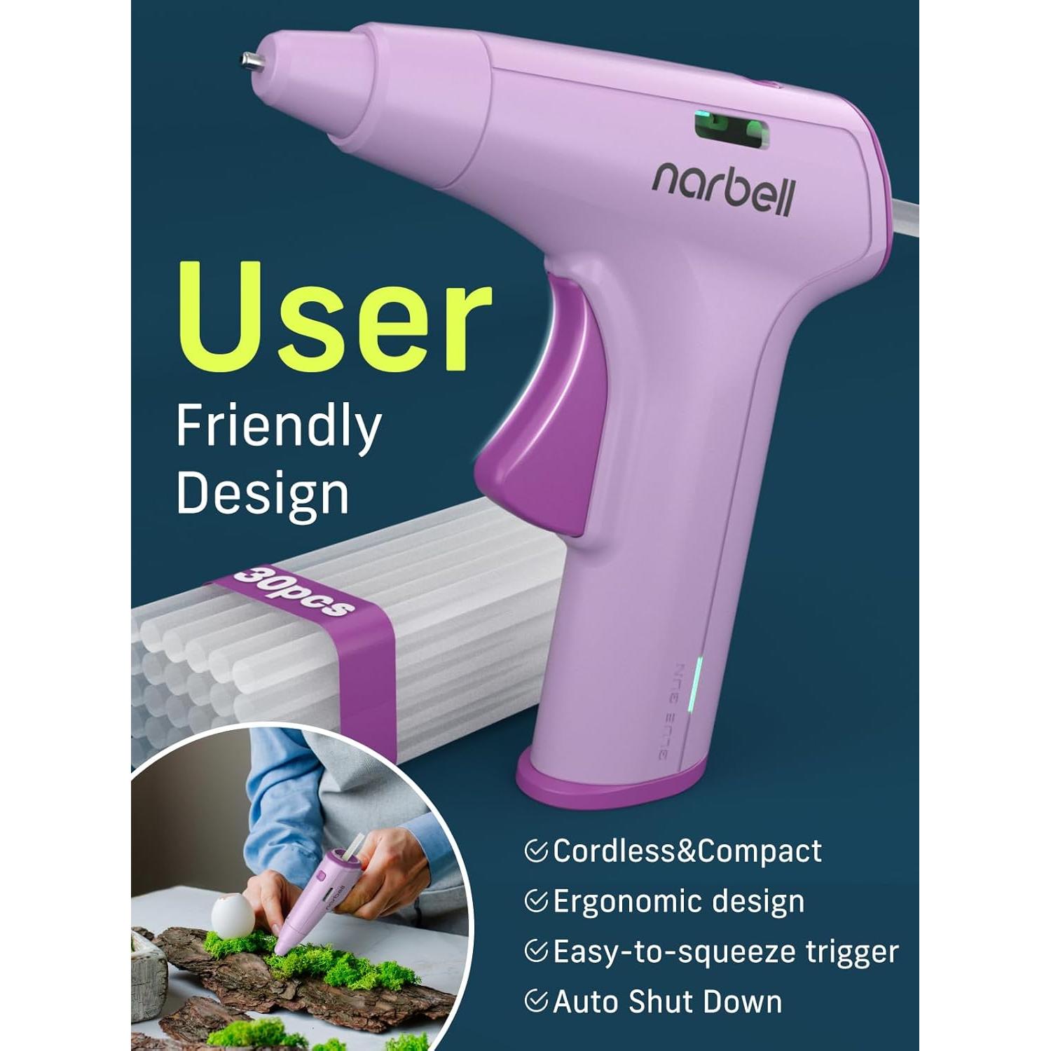 Pistola de Pegamento Caliente Inalámbrica Narbell Mini Rosa