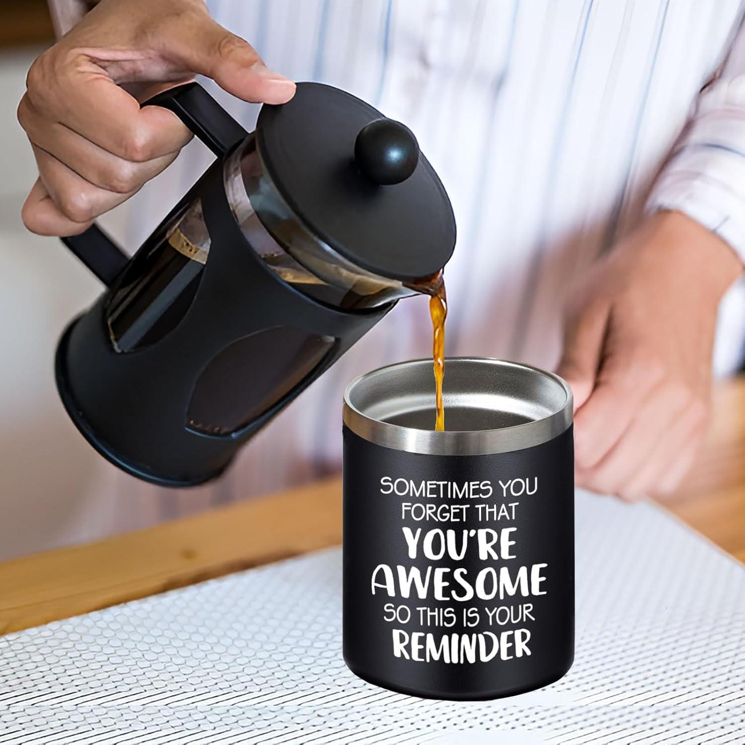 Taza de Café Abledn 14Oz Negra - Eres Increíble, Regalo Divertido