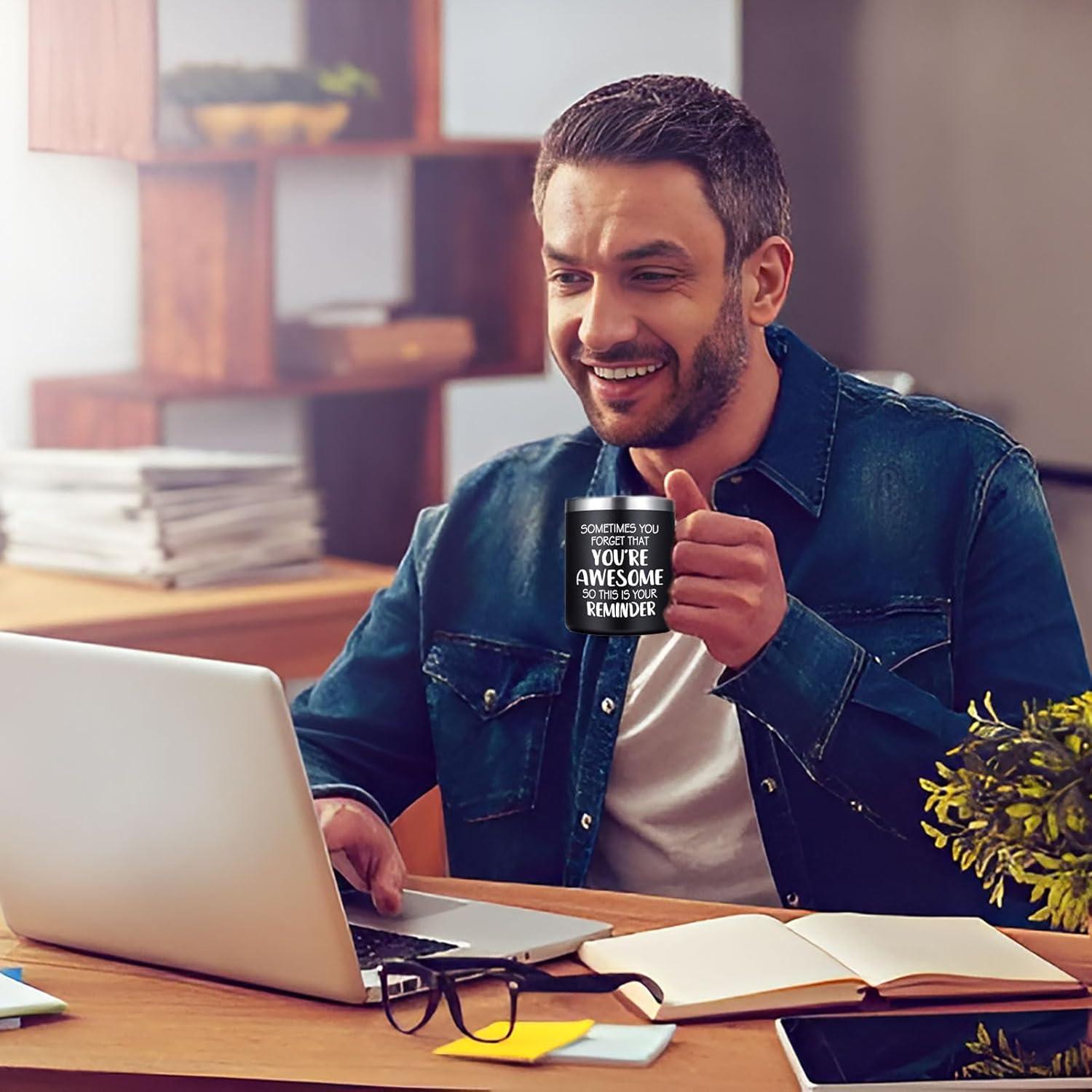 Taza de Café Abledn 14Oz Negra - Eres Increíble, Regalo Divertido