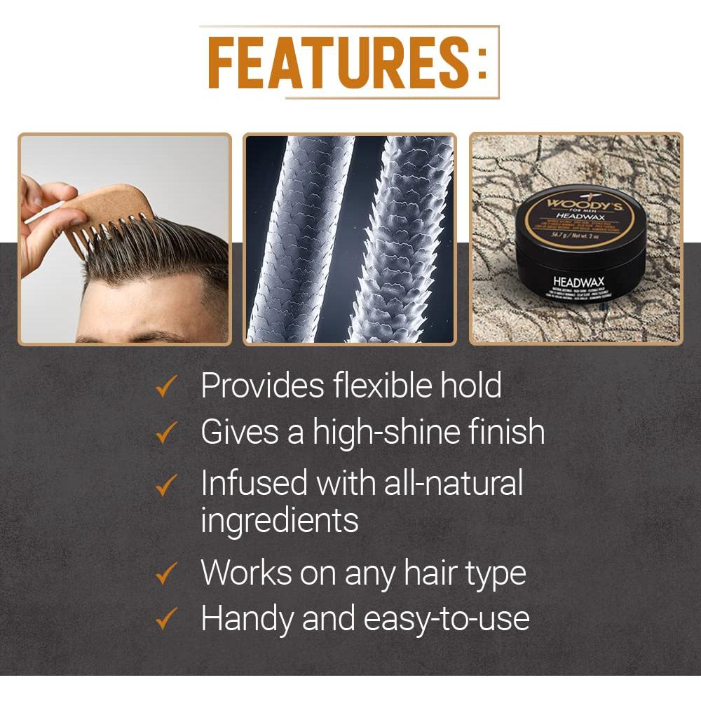 Pomada Woody's Headwax para Hombres 56.7 g - Fijación Flexible