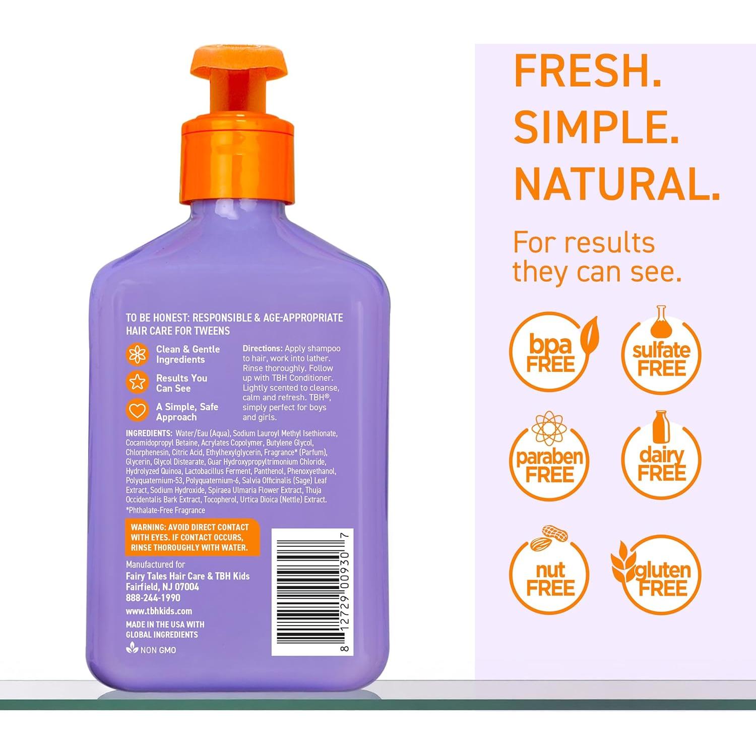 Champú Hidratante para Niños TBH - 340 g, Libre de Sulfatos