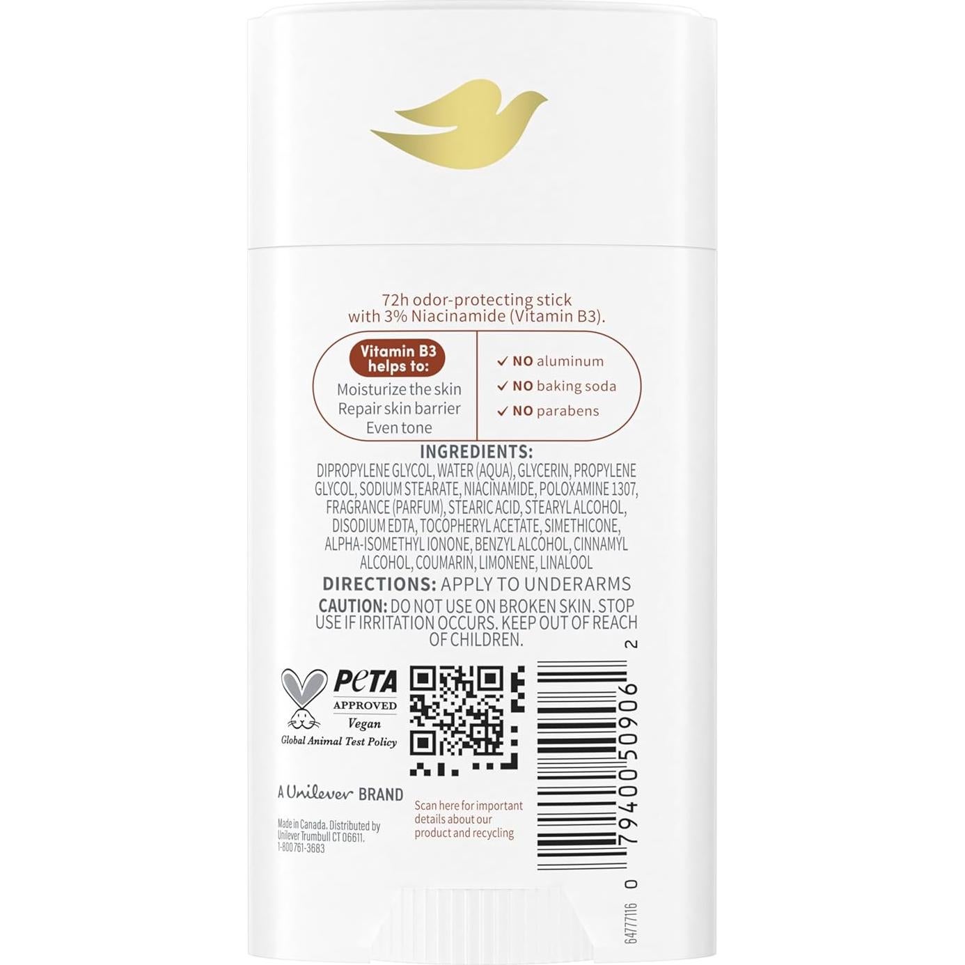 Desodorante Dove VitaminCare+ Sin Aluminio Coco y Karité 74 g
