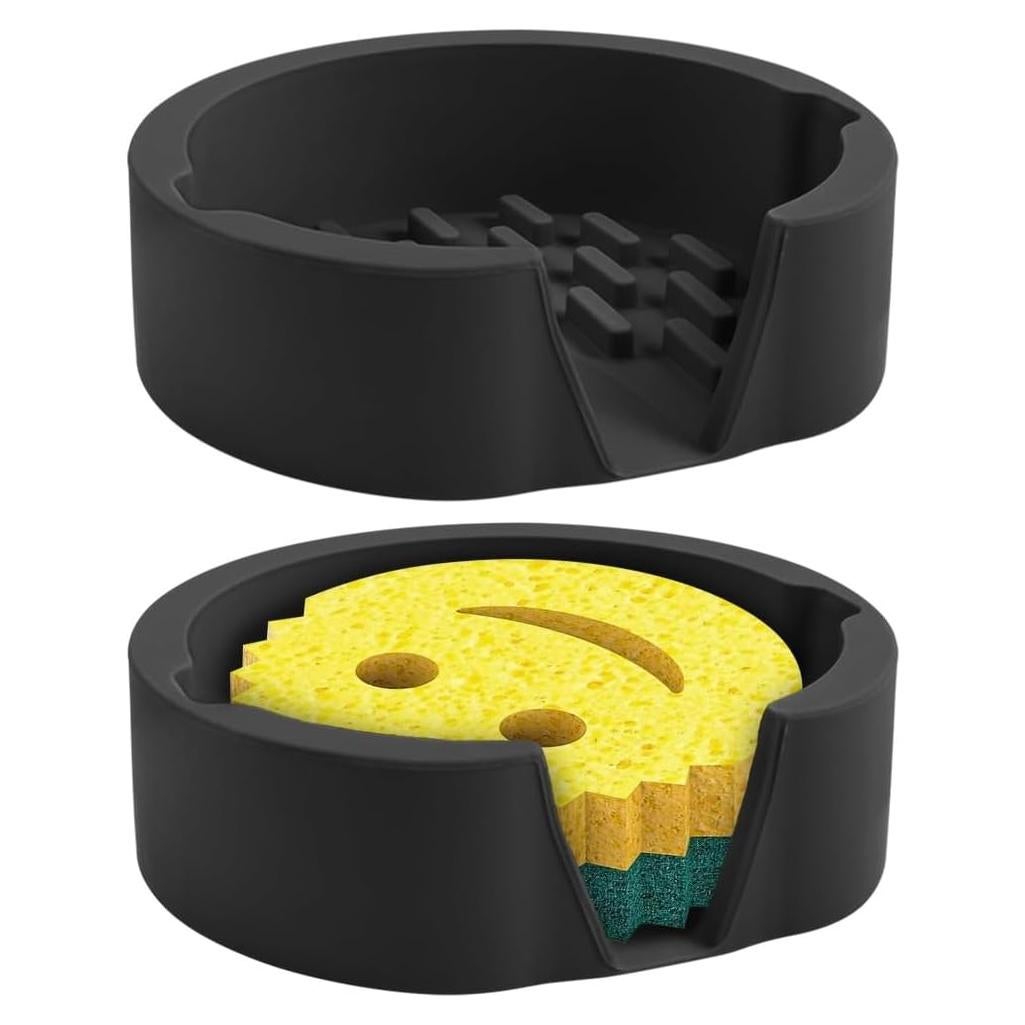 Soporte de Esponja de Silicona LucyPhy 2PCS Negro para Fregadero