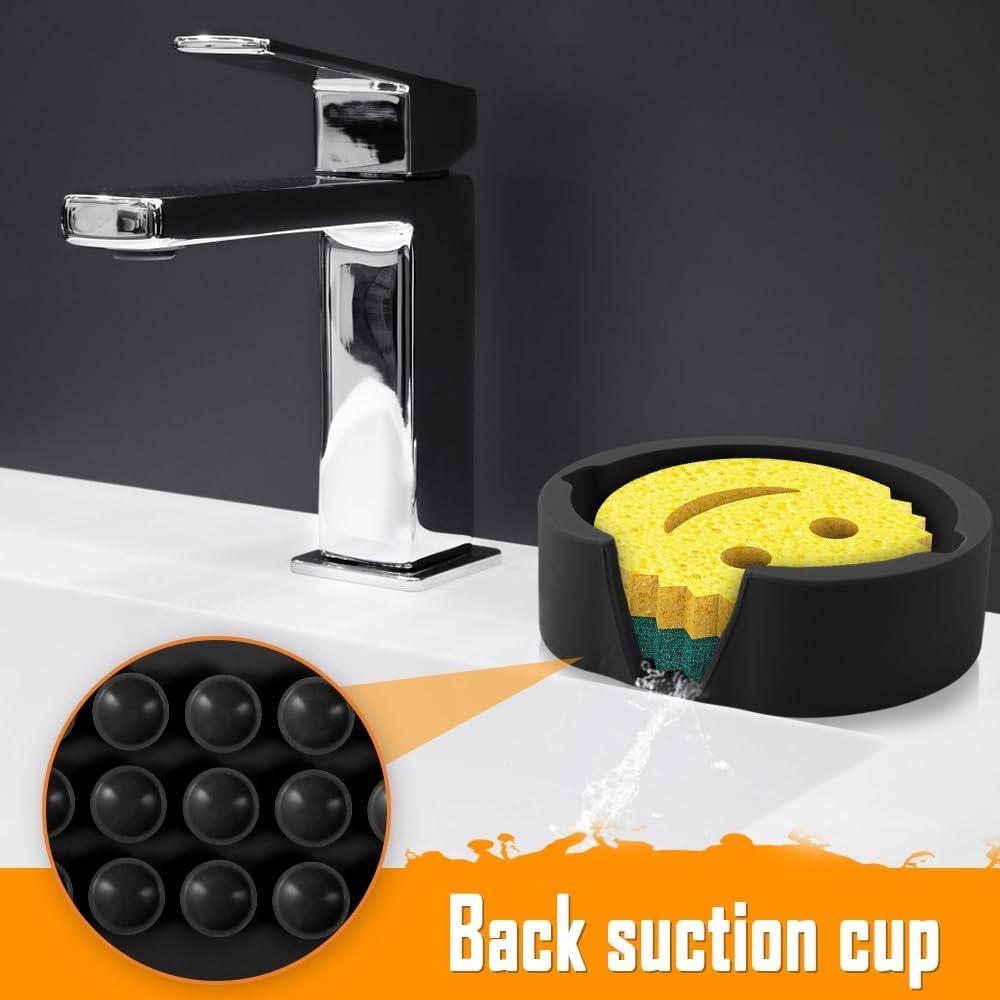 Soporte de Esponja de Silicona LucyPhy 2PCS Negro para Fregadero
