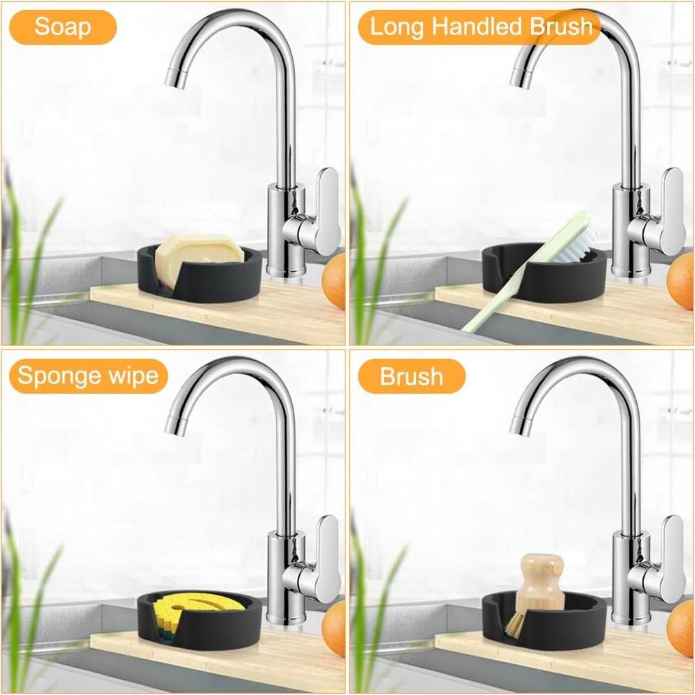 Soporte de Esponja de Silicona LucyPhy 2PCS Negro para Fregadero